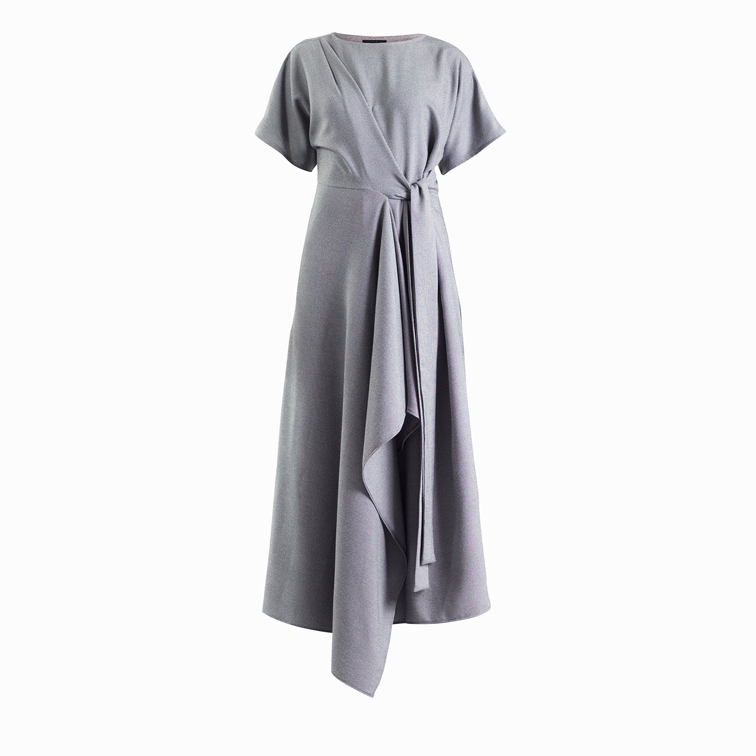 Meem Label Women's Black / Grey Baxter Light Grey Wrap Dress In Black/grey  | ModeSens