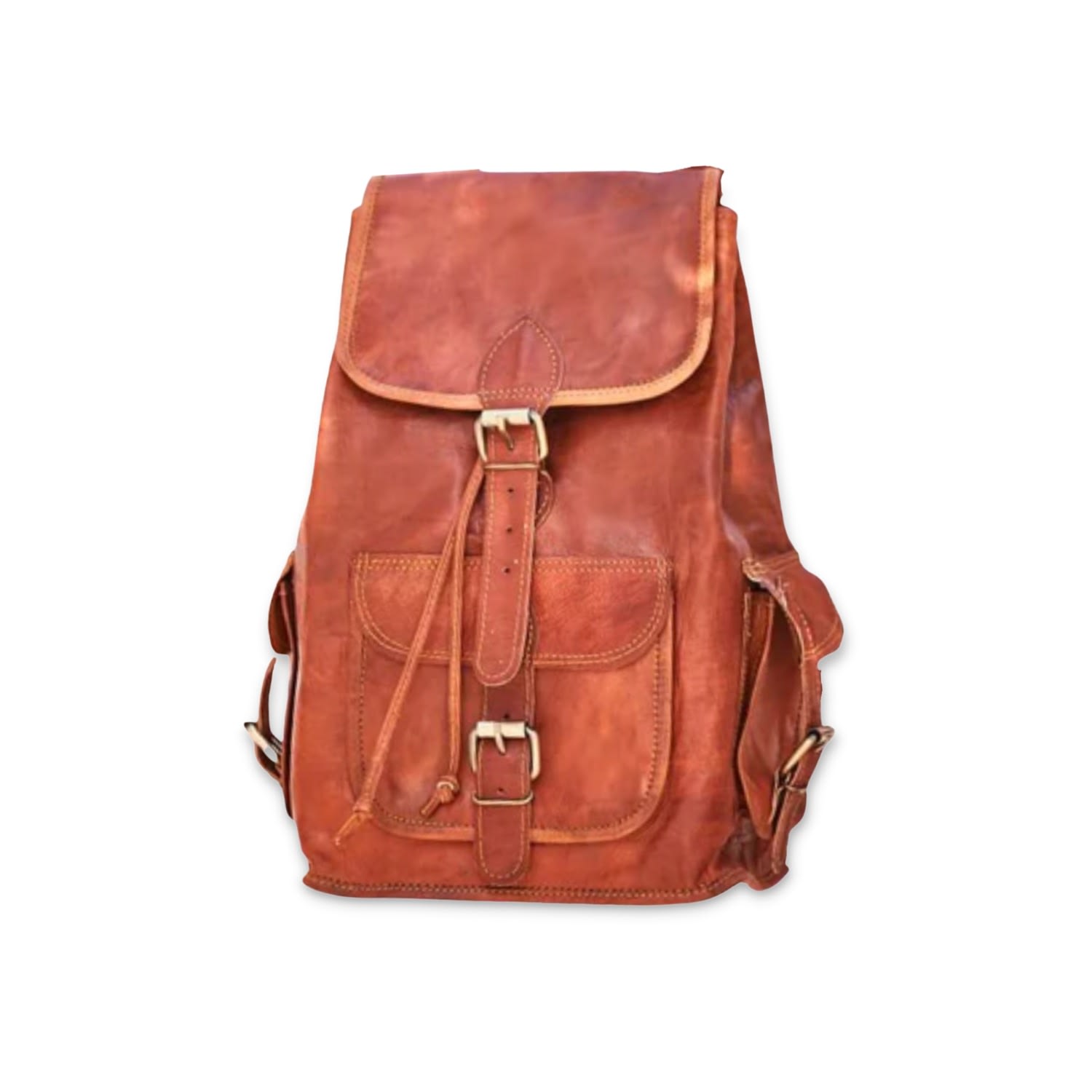 Women’s Brown Vida Vida Vintage Classic Leather Backpack - Small