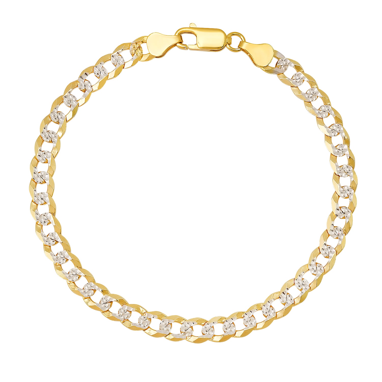 Kylie Harper Mens Gold Thick 8.5" Italian Diamond-cut Miami Cuban Curb Chain Bracelet