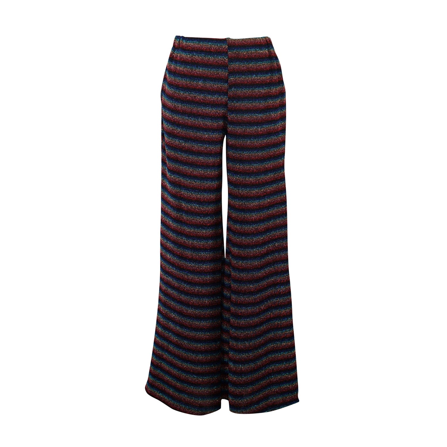 Jennafer Grace Women's Rainbow Shimmer Palazzo Pants In Black/white