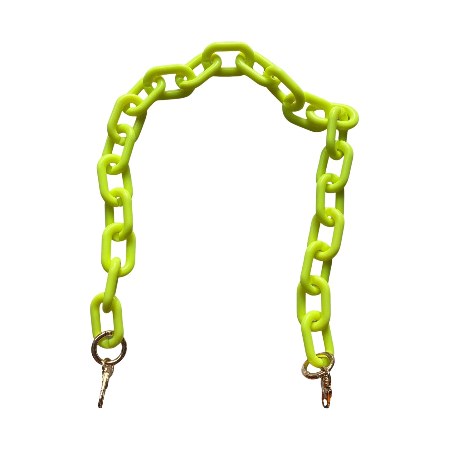 Chain Link Short Acrylic Purse Strap in Neon Yellow – Closet Rehab