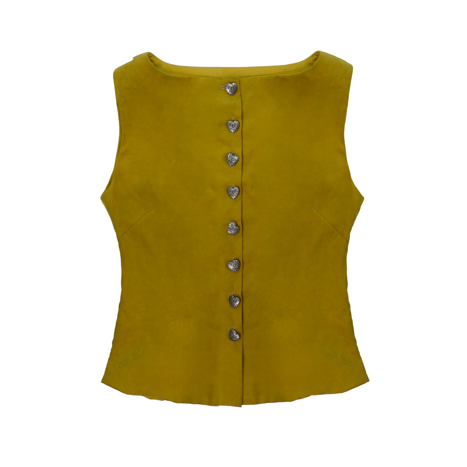 28natelier Women's Yellow Mustard Button Up Top In Yellow