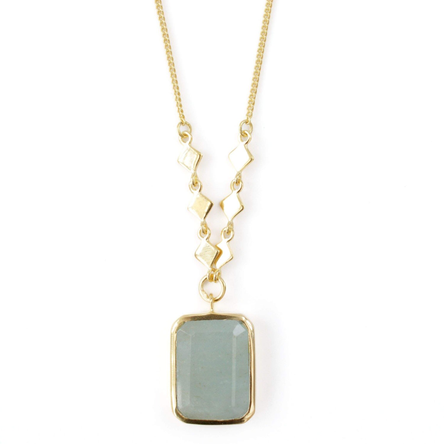 Women’s Green / Blue / Gold Davina Aquamarine Necklace Somya London