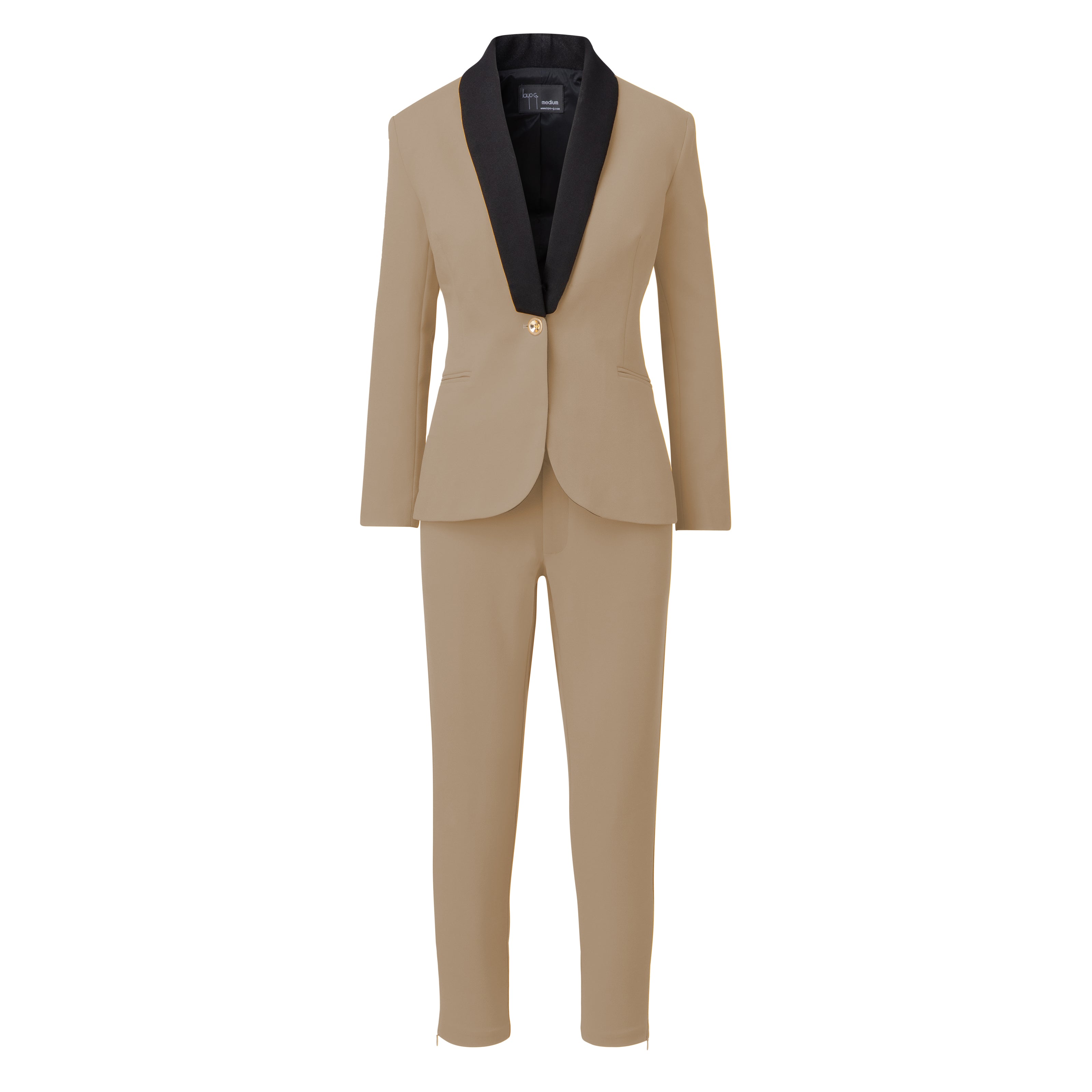 Brown / Neutrals Women’s Tailored Stretch Boss Suit Set - Caramel Tan Brown | Extra Large | Layo G