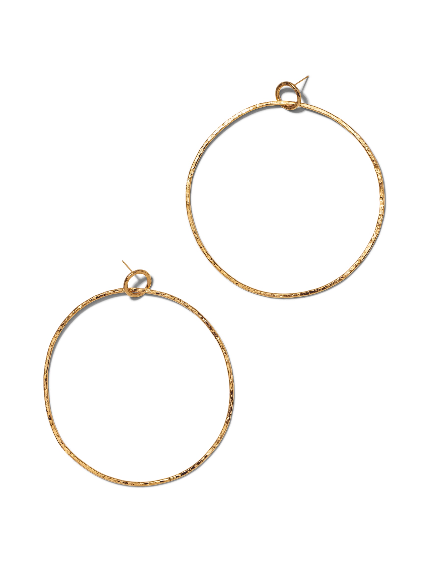 Jaredjamin Women's Gold Ellen Large Textured Hoop Post Earrings