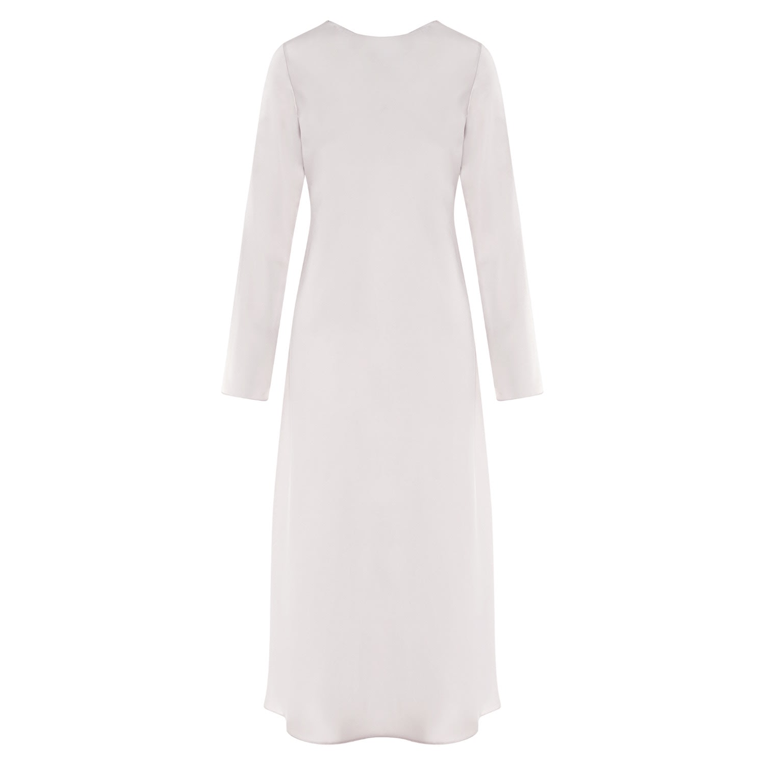 Mykaftan Women's Neutrals / White Long Sleeve Dress In Pearl In White
