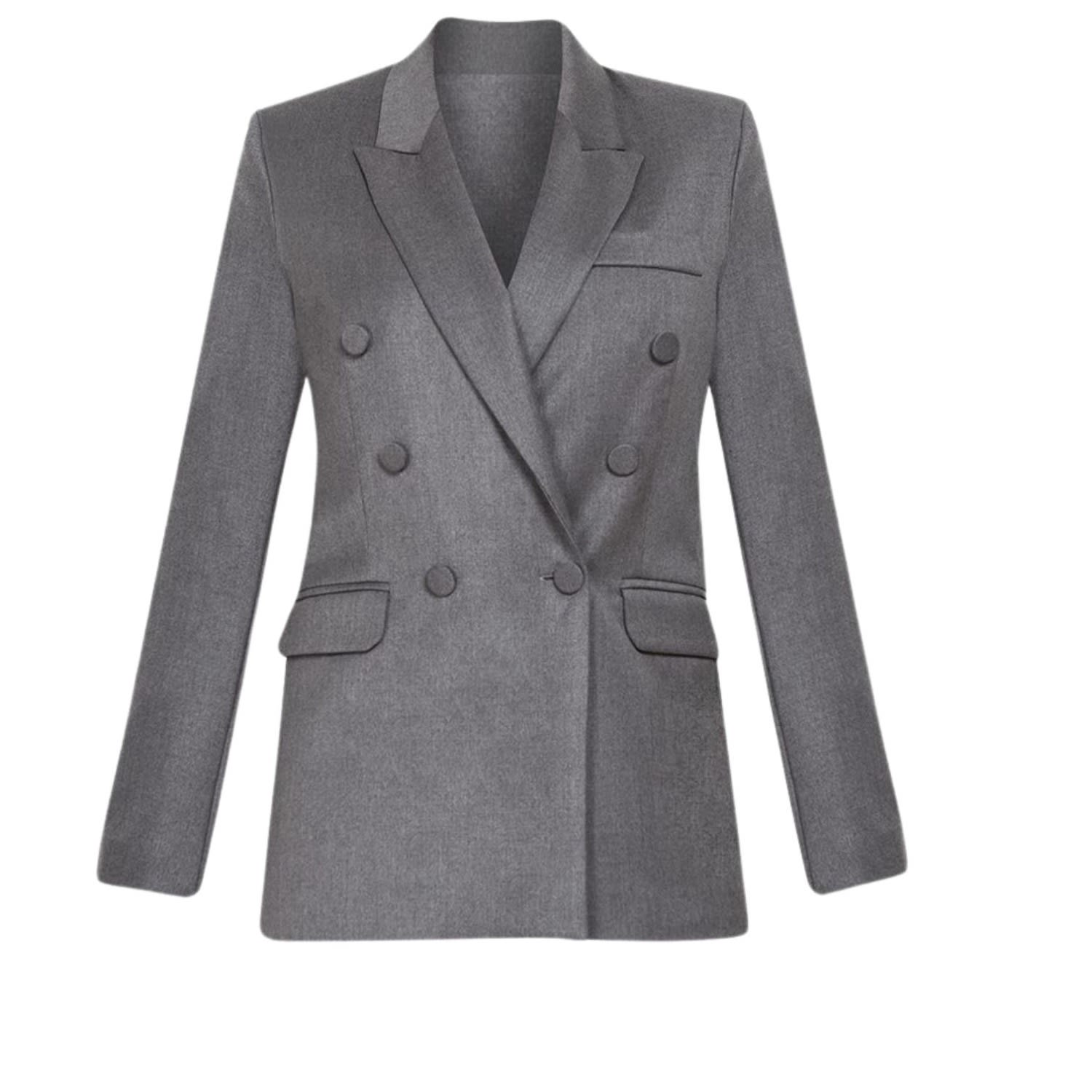 Women’s Double Breasted Blazer In Grey Large Cliché Reborn