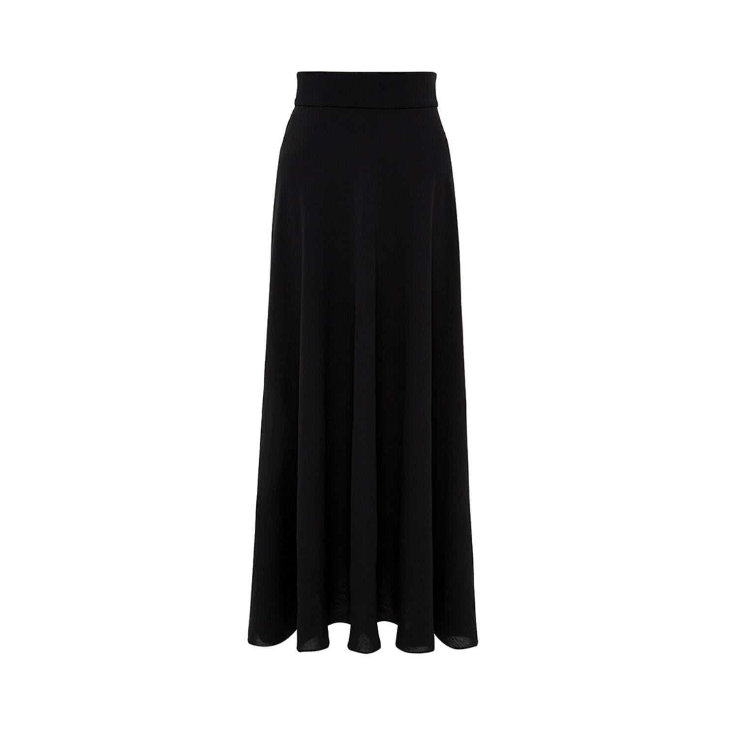 Azzalia Women's Flowy Crepe Maxi Skirt In Black In Black