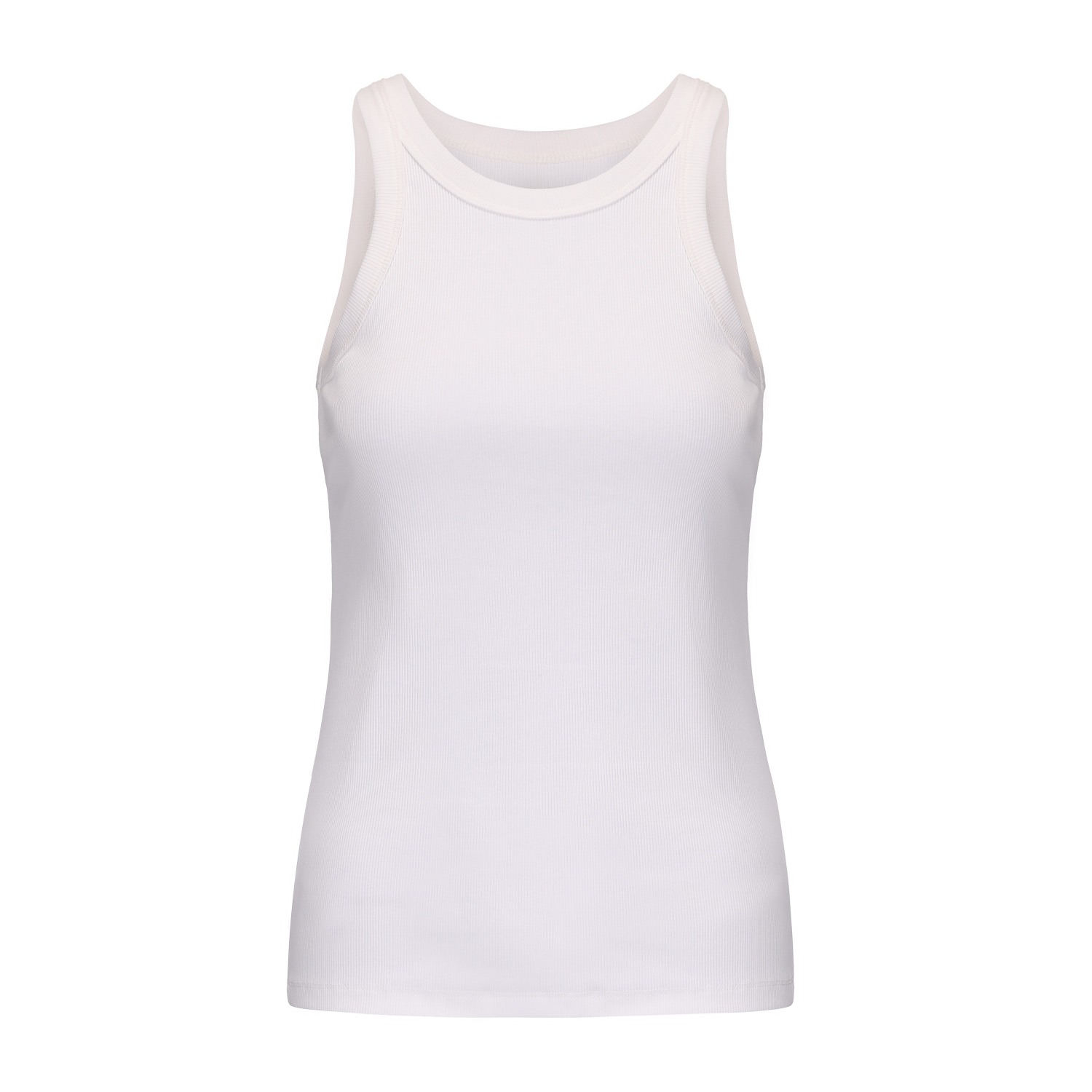 Mute By Jl Women's White Ecorib High-neck Tank