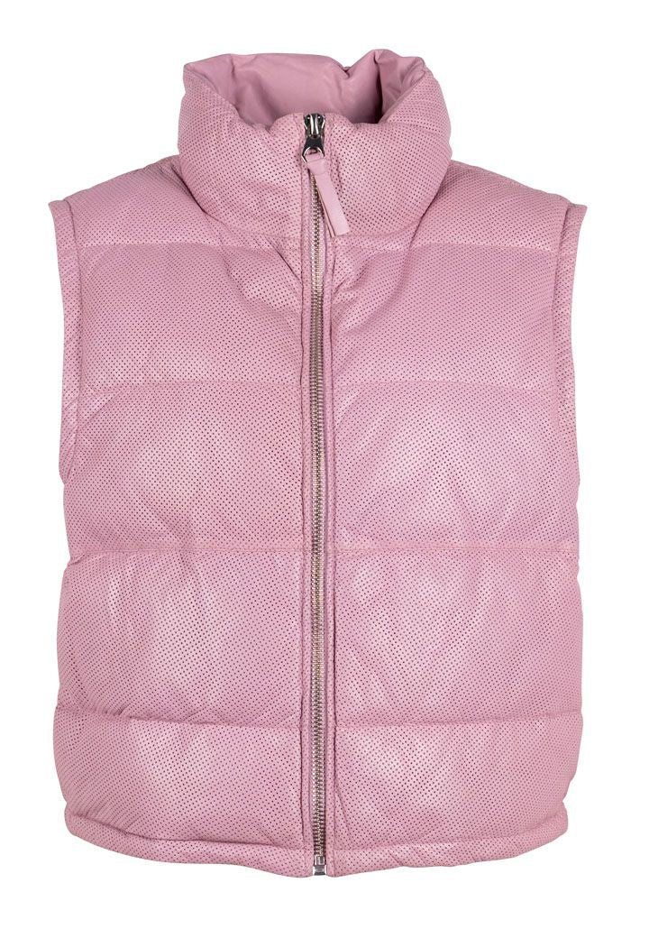 Mauritius Ellice Leather Vest In Pink In Pink/purple