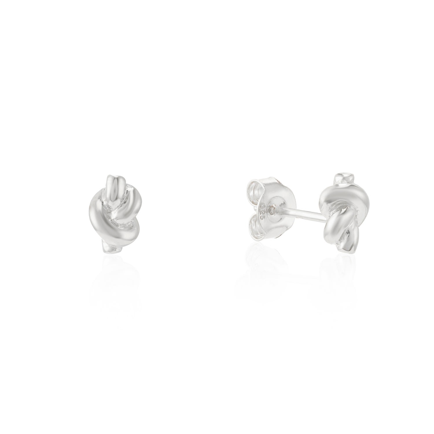 Auree Jewellery Women's St Ives Silver Knot Stud Earrings In Metallic