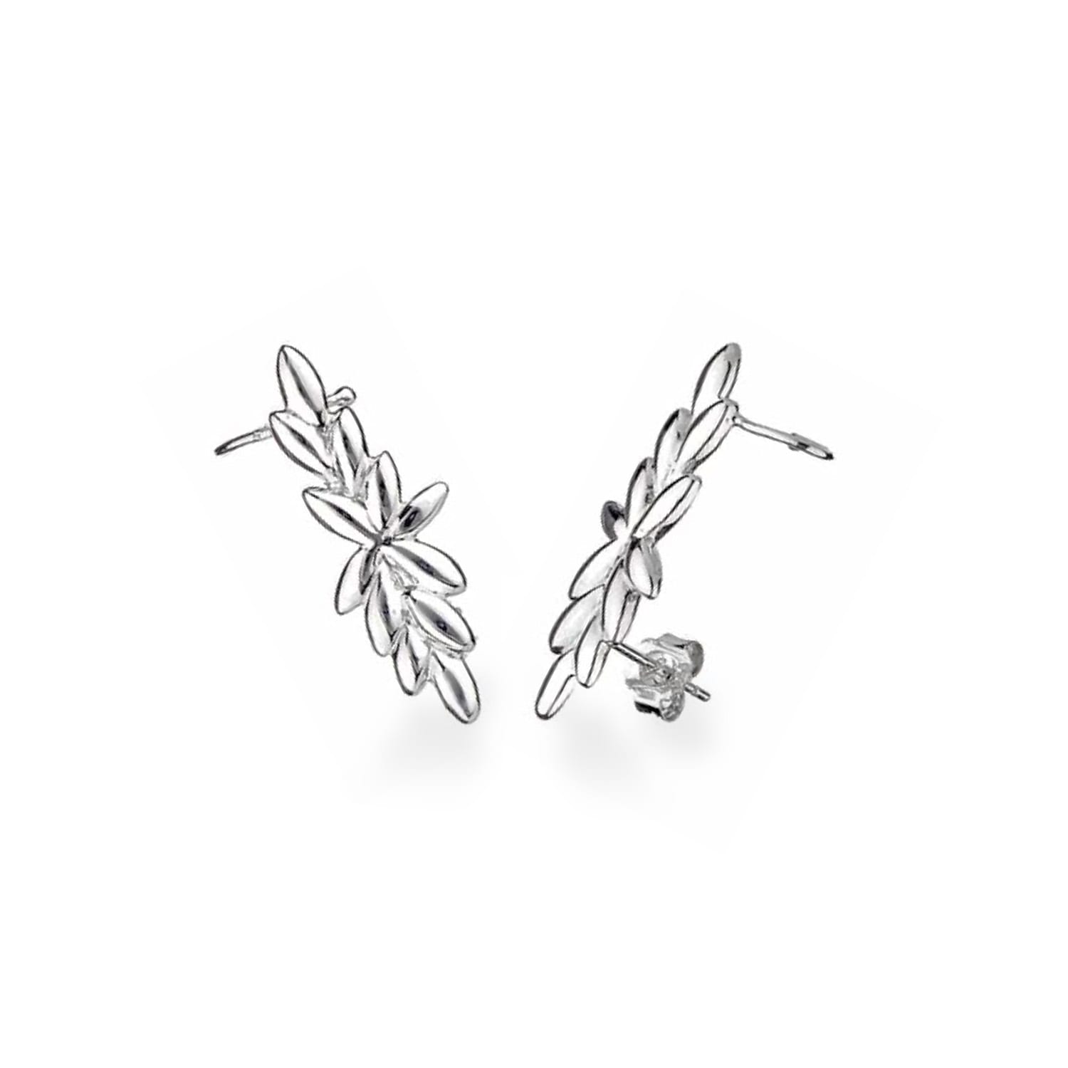 Gold & Honey Women's Silver Flower Ear Climber