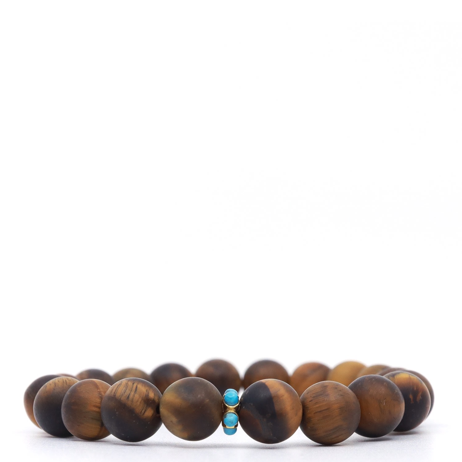 Men’s Brown / Green Sleeping Beauty Turquoise & Matte Brown Tiger Eye’s Beaded Bracelet Shar Oke