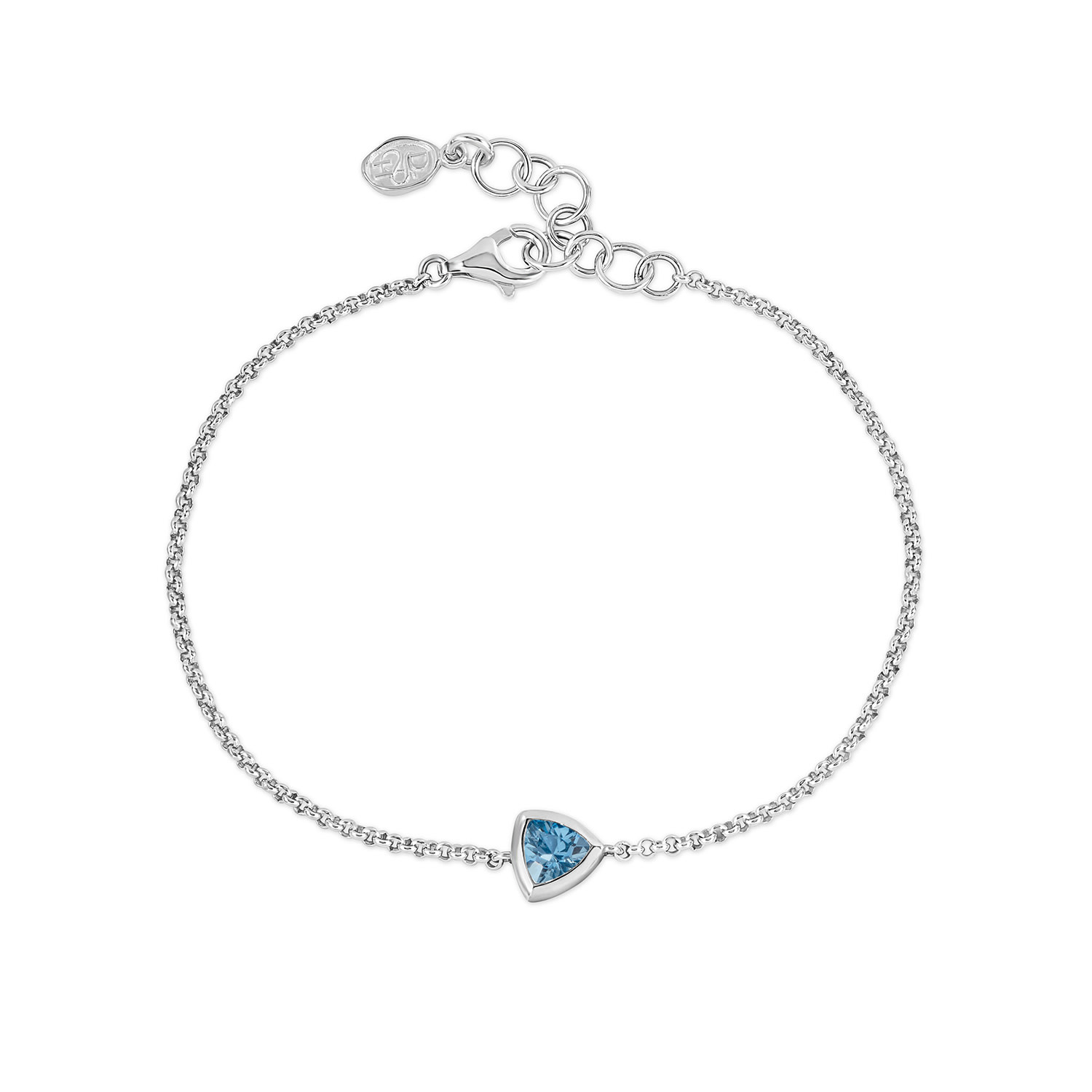 Dower & Hall Women's Silver / Blue Blue Topaz Trillion Chain Bracelet In Metallic