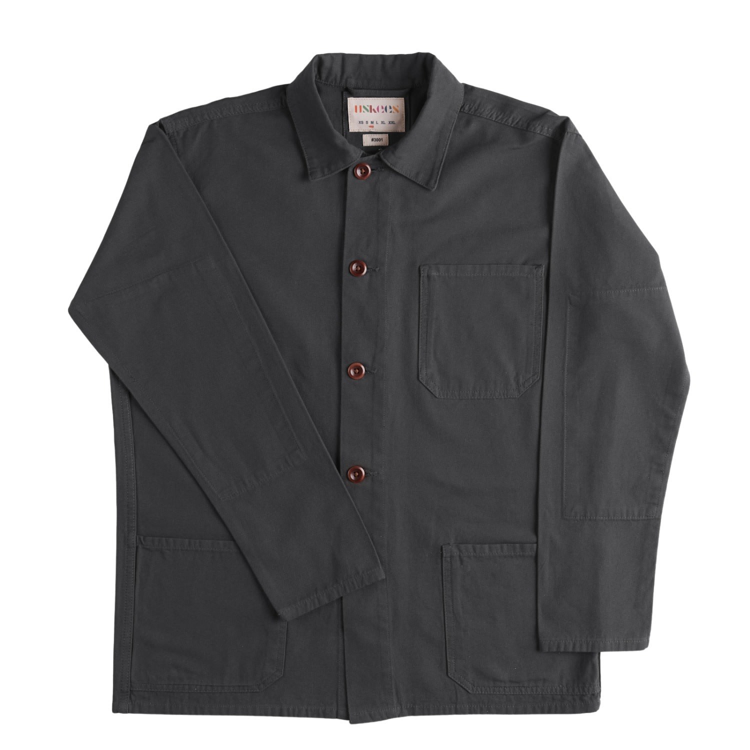 Men’s Grey 3001 Buttoned Overshirt - Charcoal Extra Small Uskees