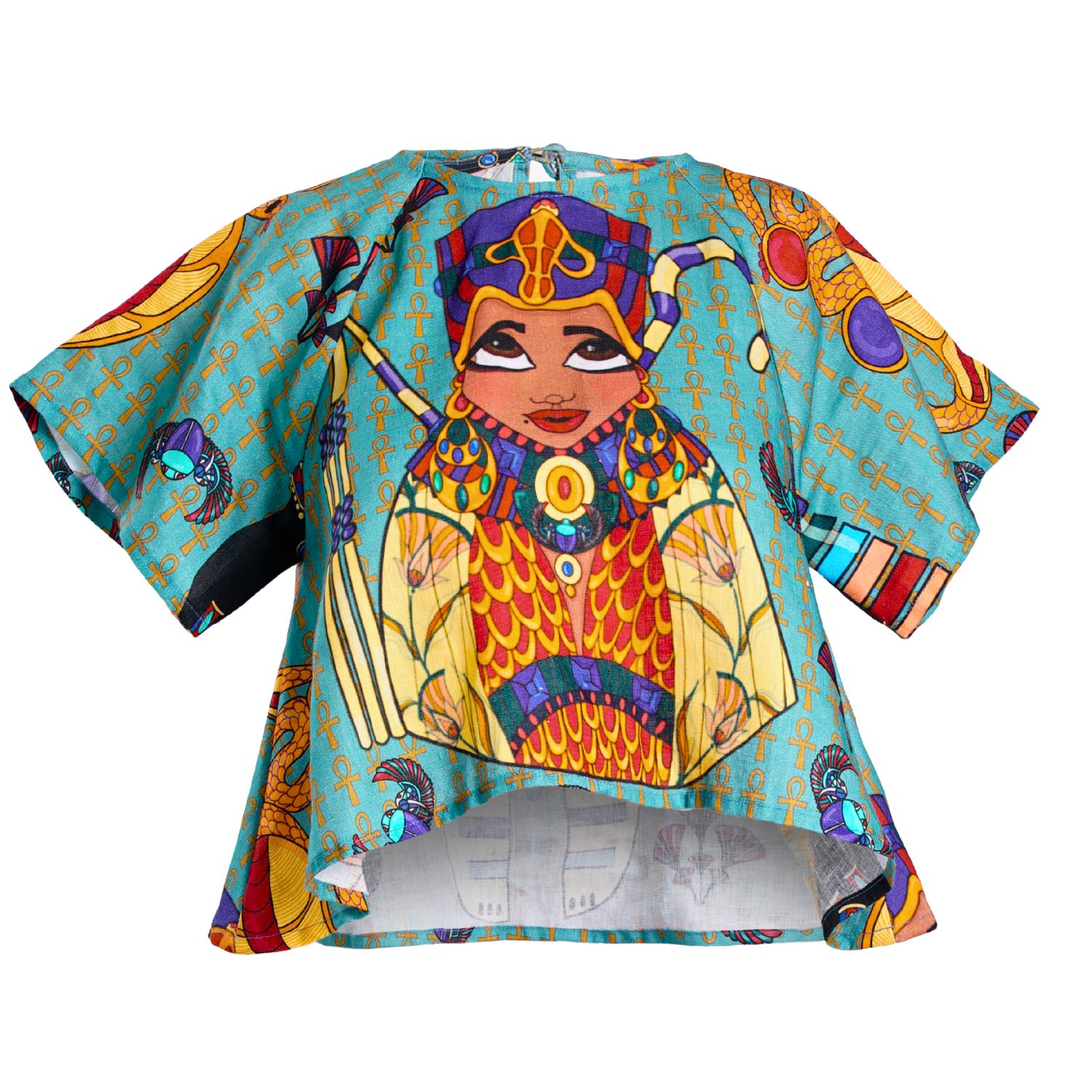 Blue / Green Lady Zuri - Queen Nefertiti - Quarter Length Top | Medium | A.nty Story