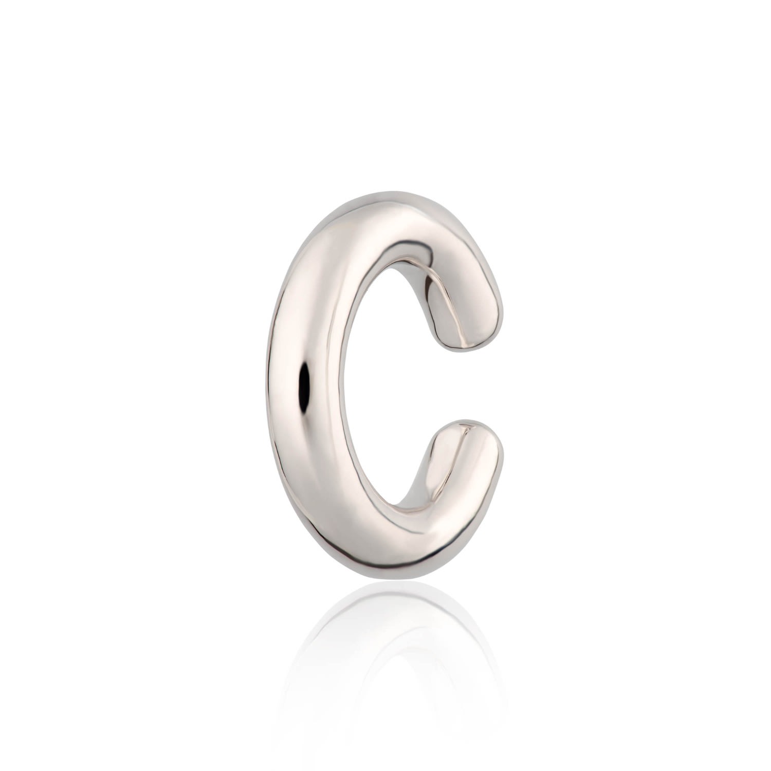 Scream Pretty Women's Silver Chunky Single Ear Cuff In White