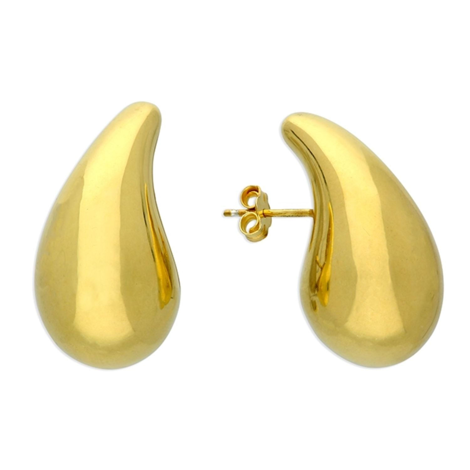 Harfi Women's Statement Gold Plated Teardrop Style Stud Earrings
