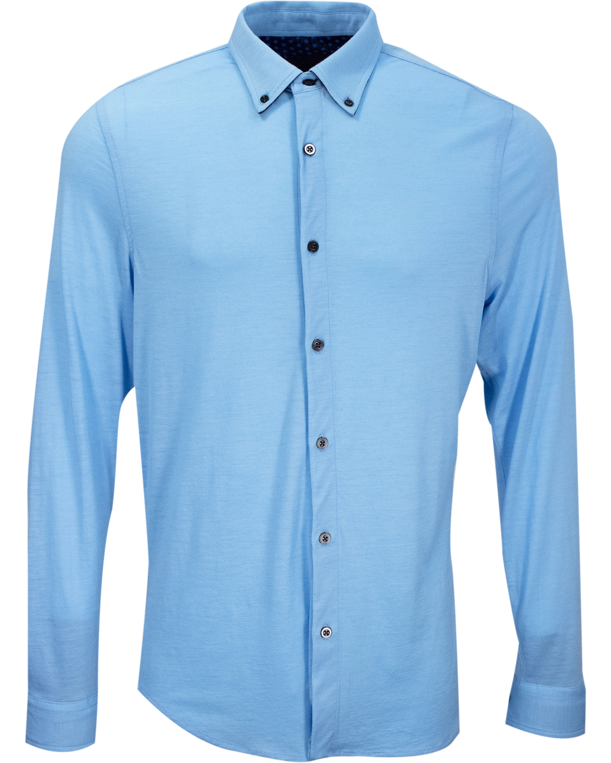 Lords Of Harlech Shawn Merino Shirt In Blue