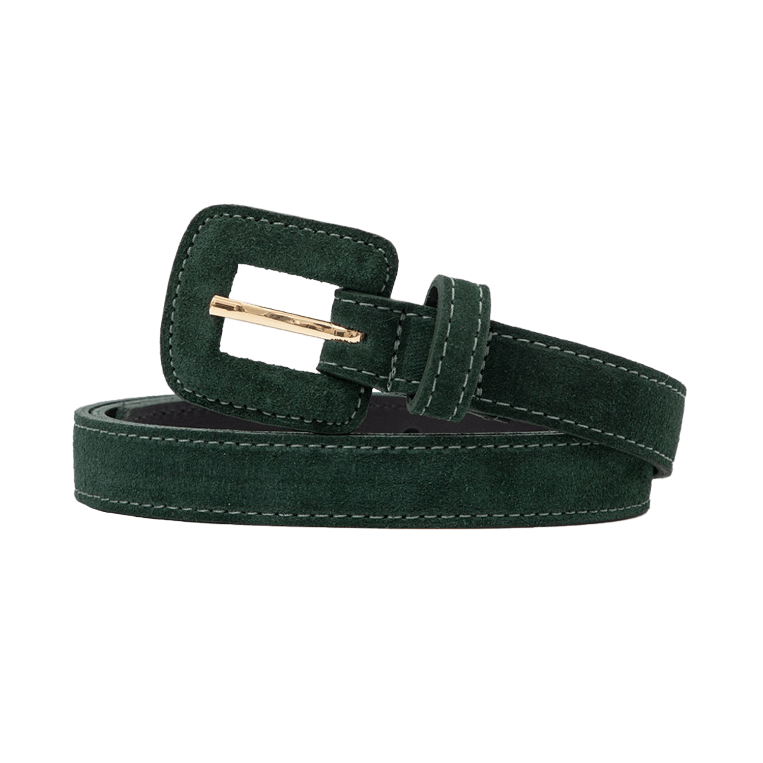 Women’s Narrow Suede Belt - Army Green Large Beltbe