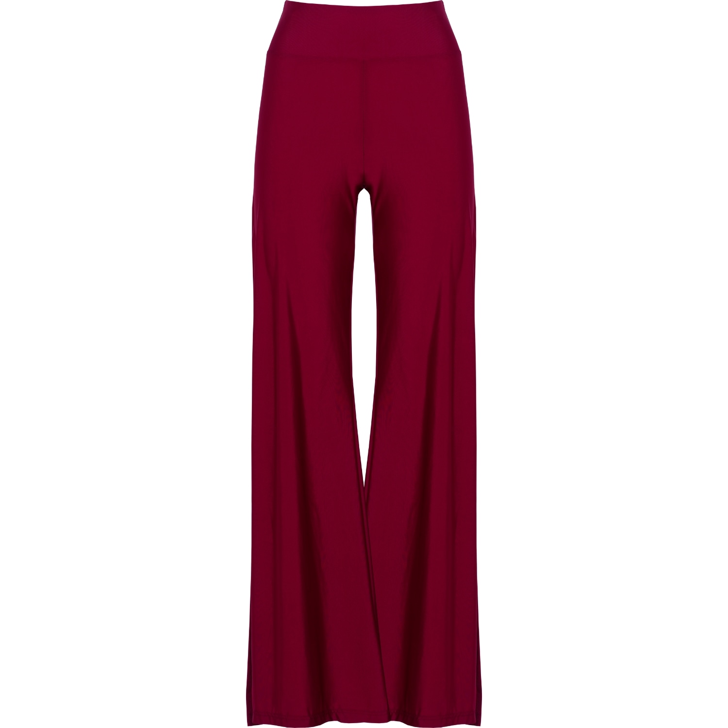 Antoninias Women's Cleo High Waisted Stretch Wide Leg Pants With Side Slit In Red In Red