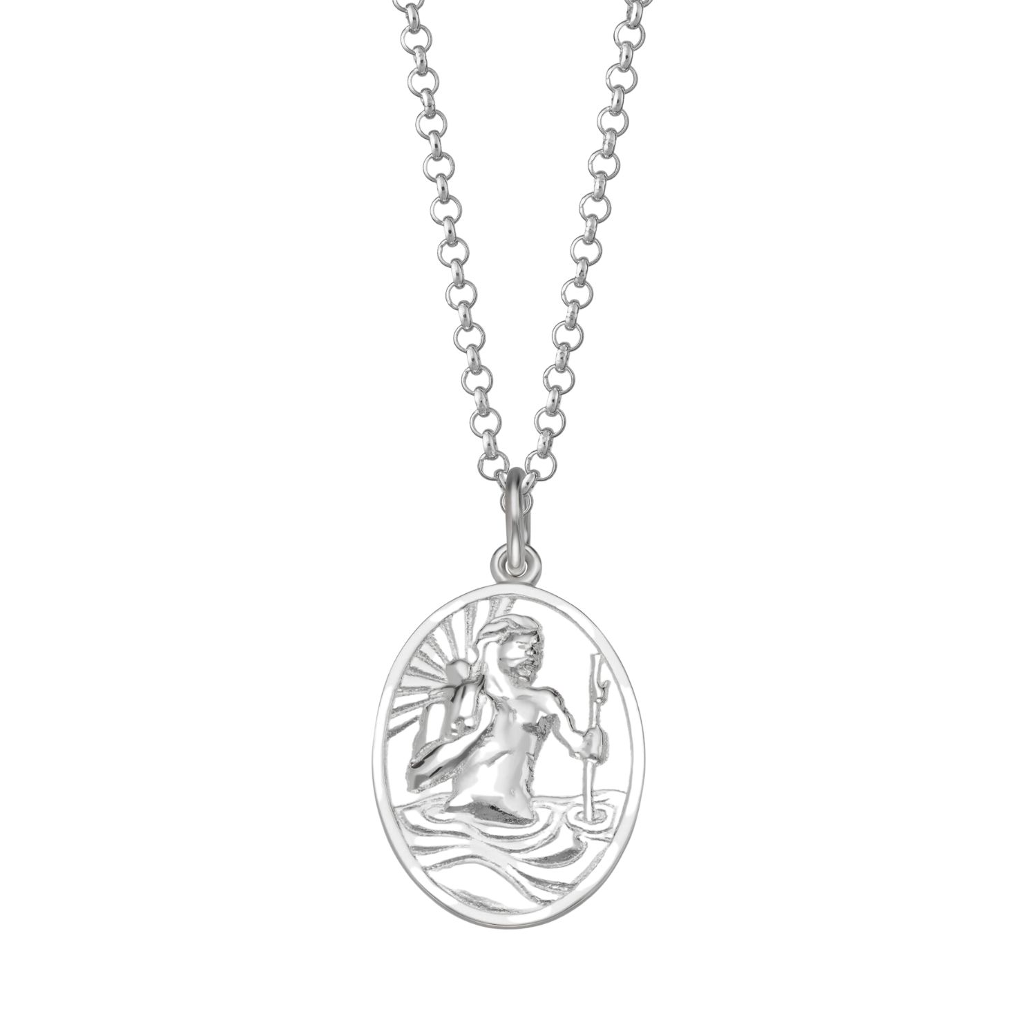 Women’s Sterling Silver St Christopher Necklace Lily Charmed