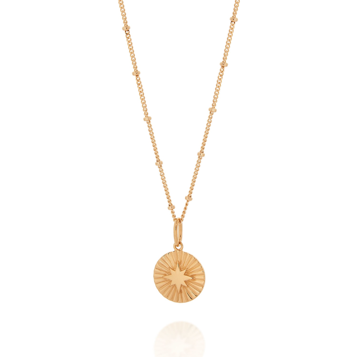Nellou Jewellery Women's Shining Star Necklace Gold Plated Sterling Silver