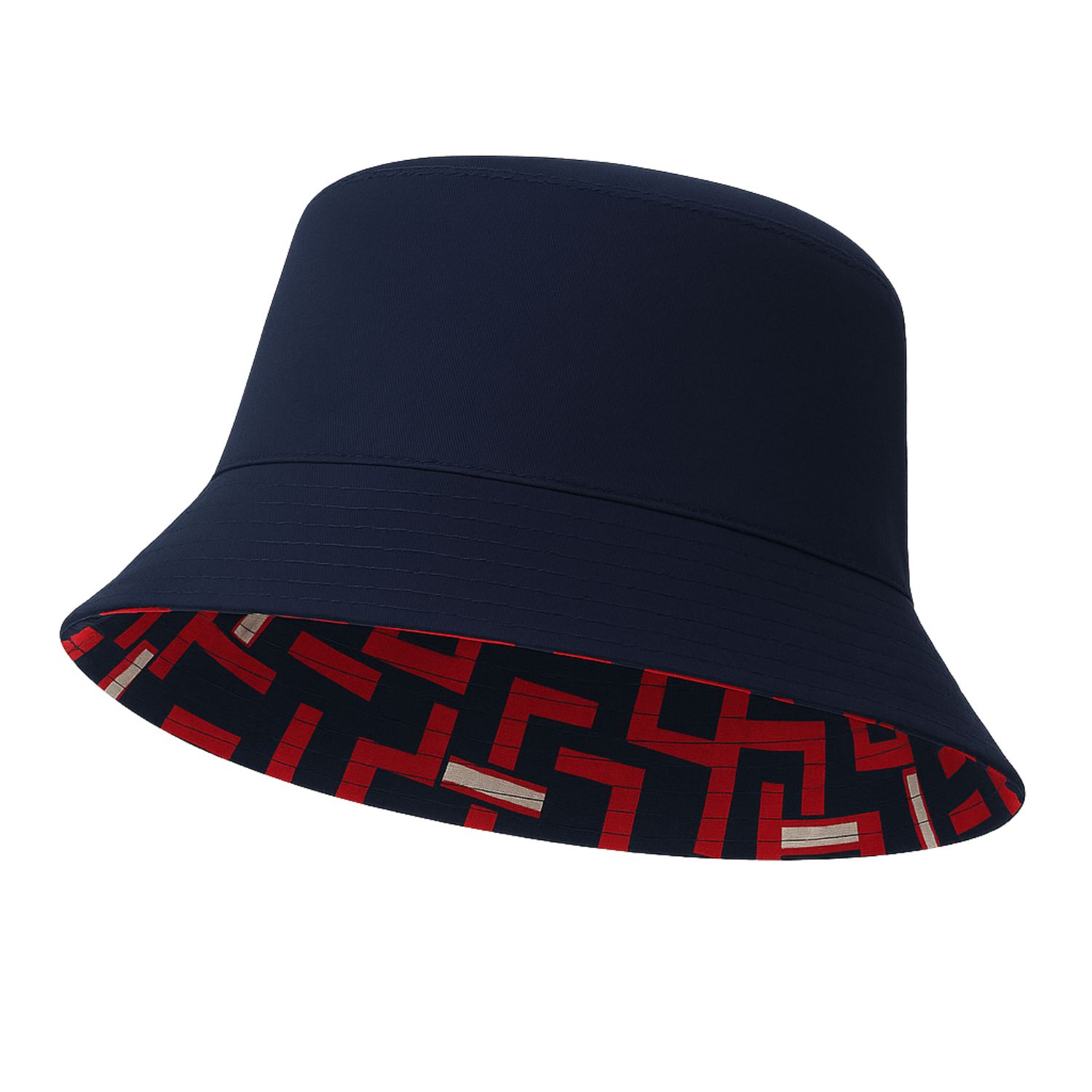Women's Blue Rosa Navy Waterproof Bucket Hat With Silk Contrast | Medium | Beira