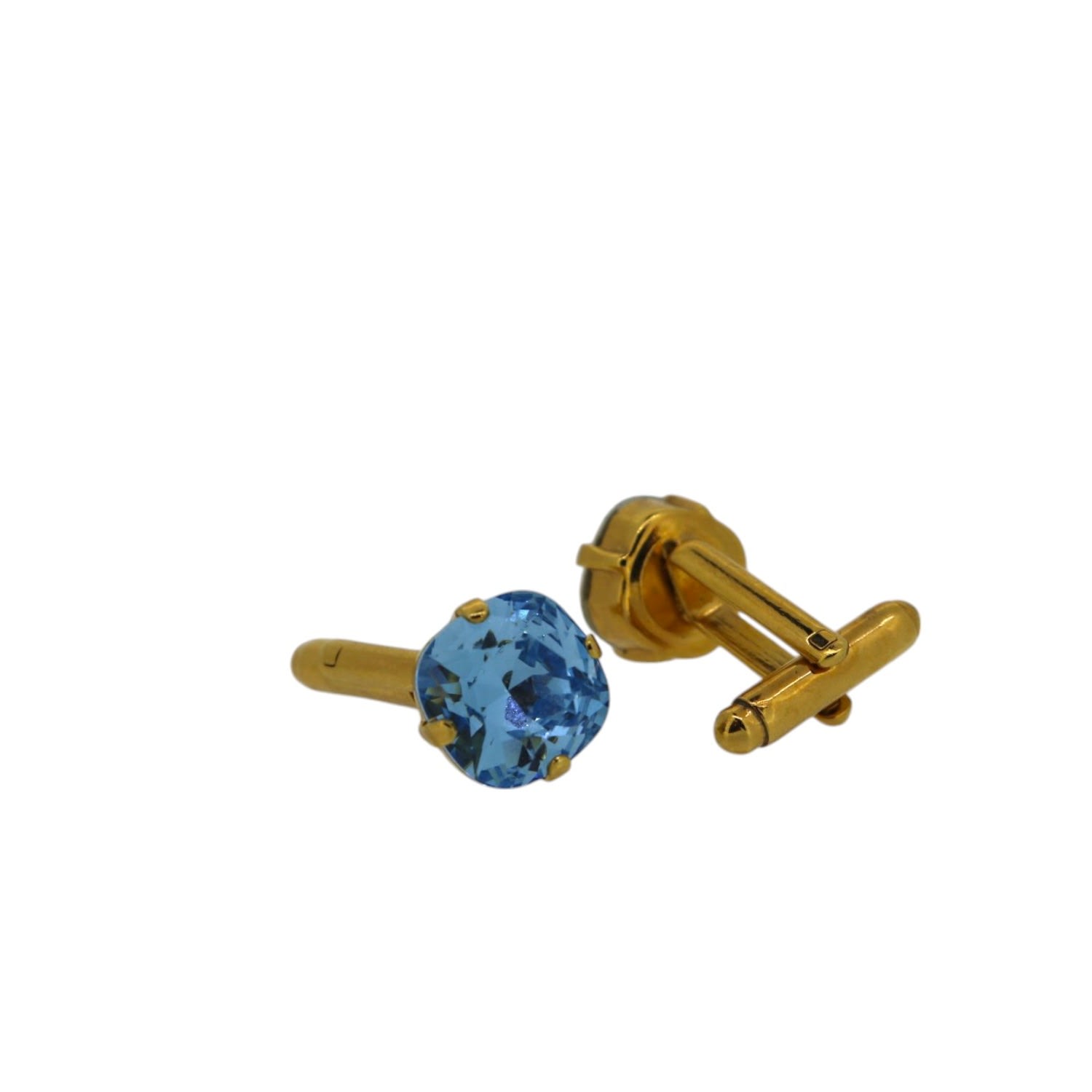 Men's Gold / Blue The Blue Stud Cufflink In Gold | Vickisarge