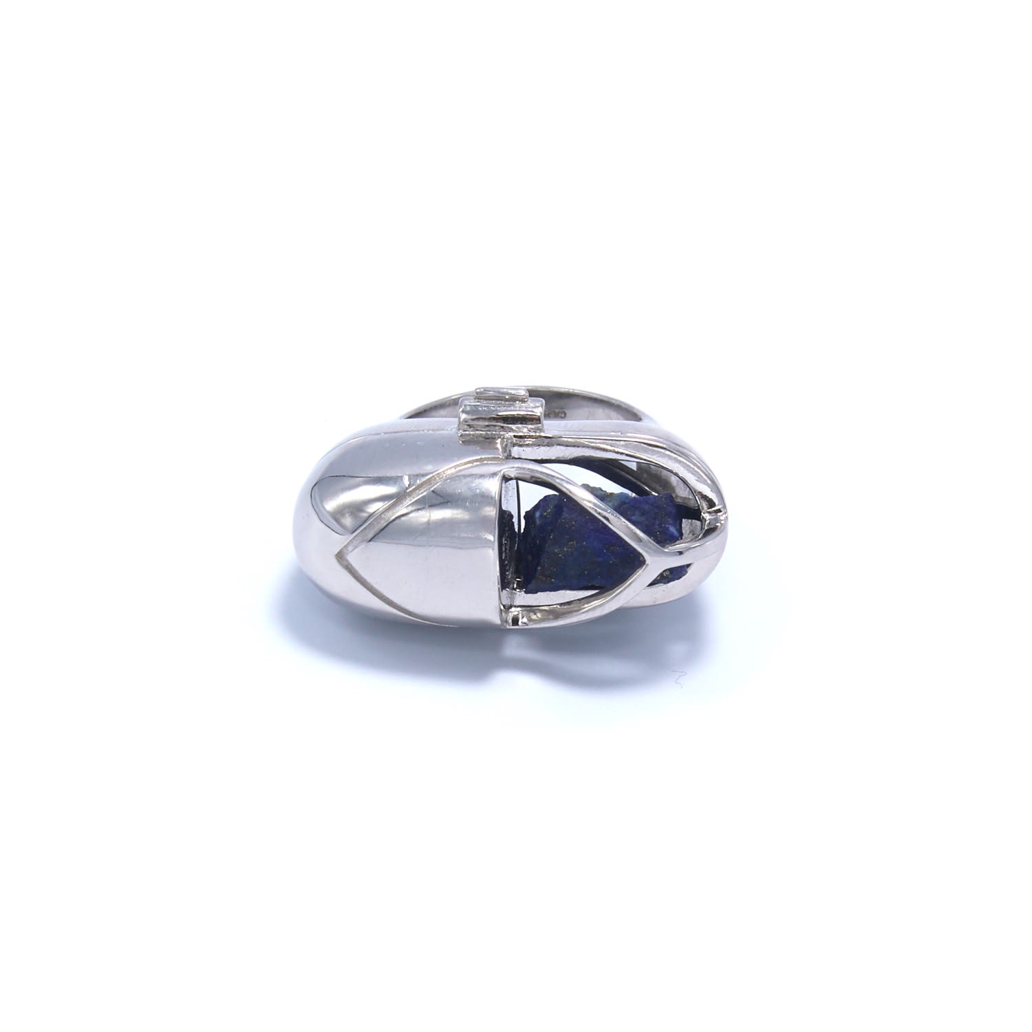 Capsule Eleven Women's Blue Capsule Crystal Ring - Sterling Silver - Lapis Lazuli In Metallic