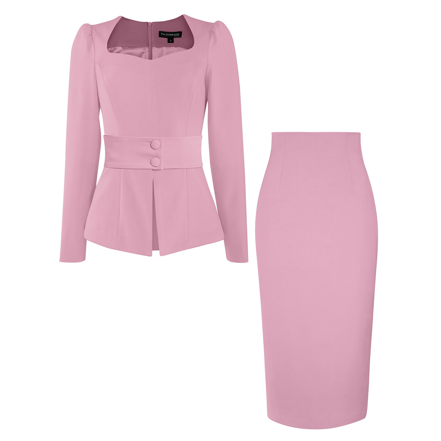 Fitted Blouse & Pencil Skirt Set - Cotton Candy | Tia Dorraine