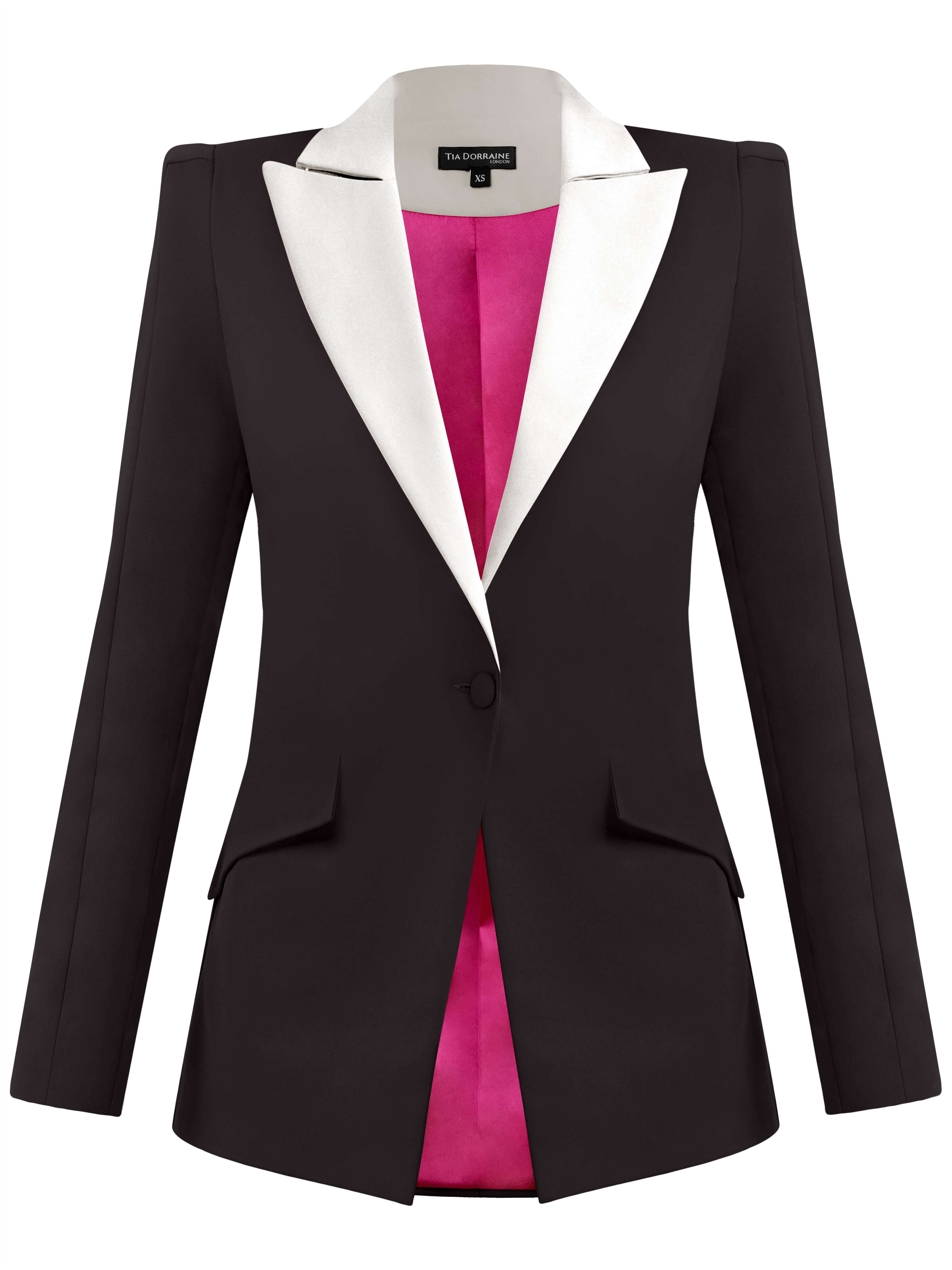 Women’s Black / White Illusion Classic Tailored Blazer, Black & White Extra Small Tia Dorraine