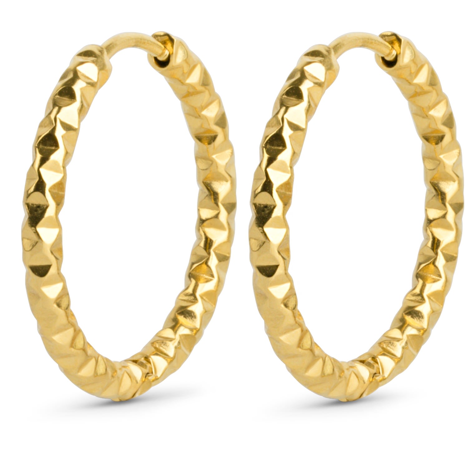 Timi Of Sweden Women's Gold Kahla - Structure Hoop Earrings Stainless Steel