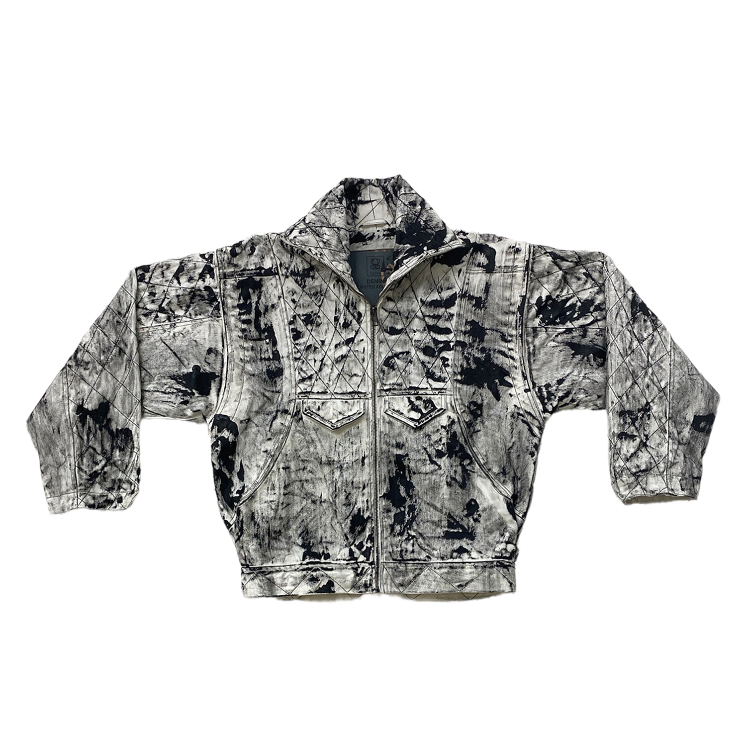Zasta Studio Men's Color Palette Raw Denim Multicolor Oversized Jacket E Three In Black/white