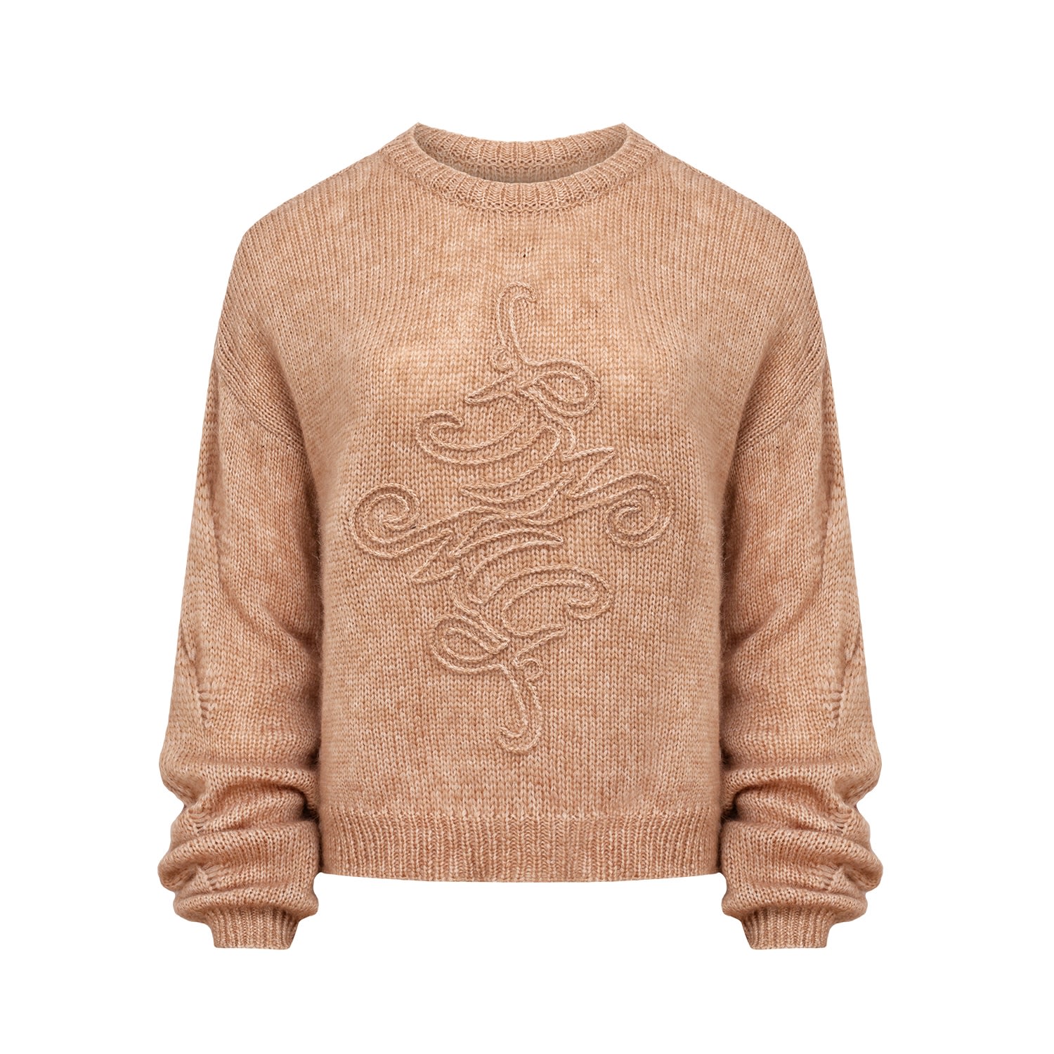 Mandragora Women's Brown / Neutrals Wool And Baby Alpaca Sweater In Caramel Colour With Logo - Vero In Brown