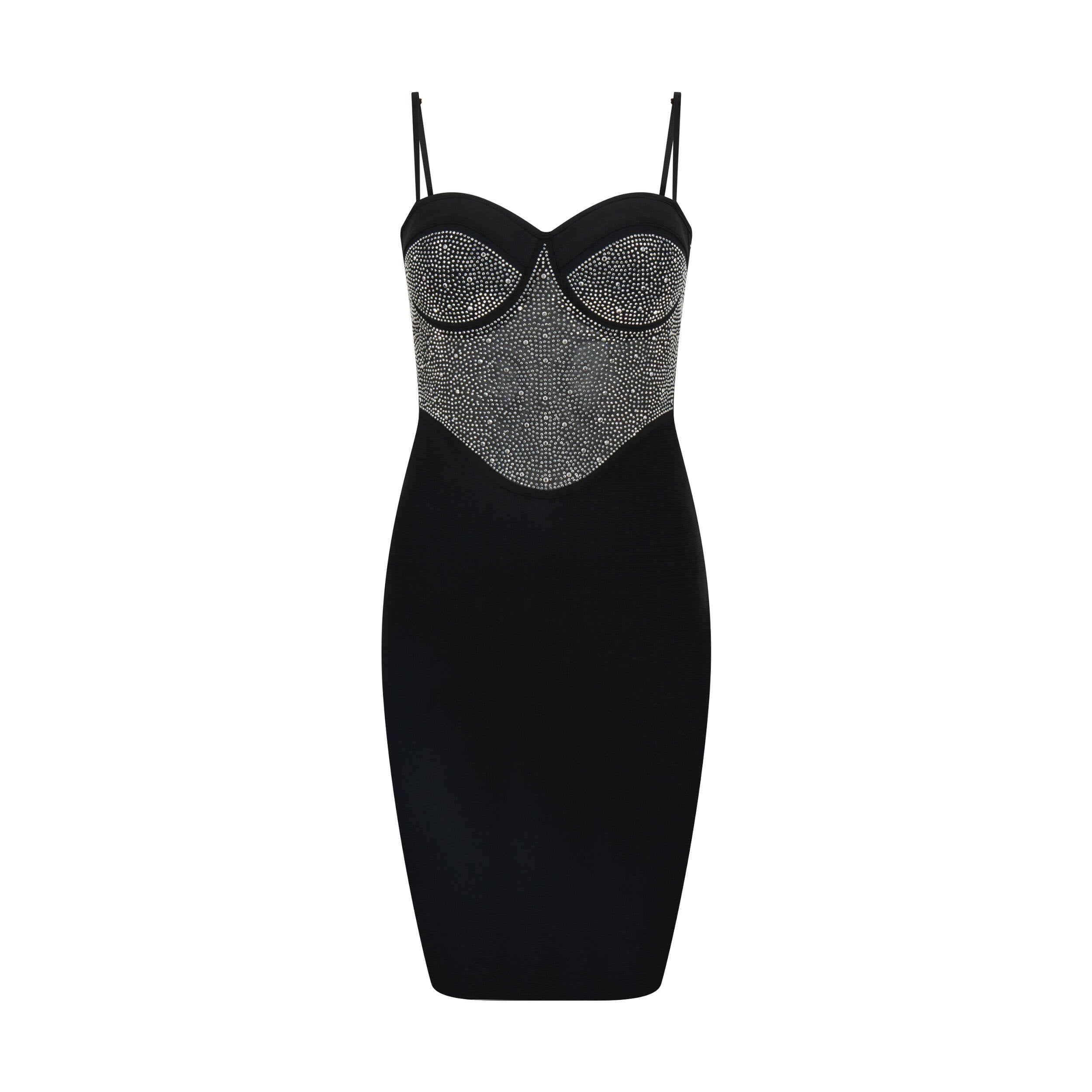 Sour Figs Women's Black / Silver Embellished Bandage Mini Dress In Black In Black/silver