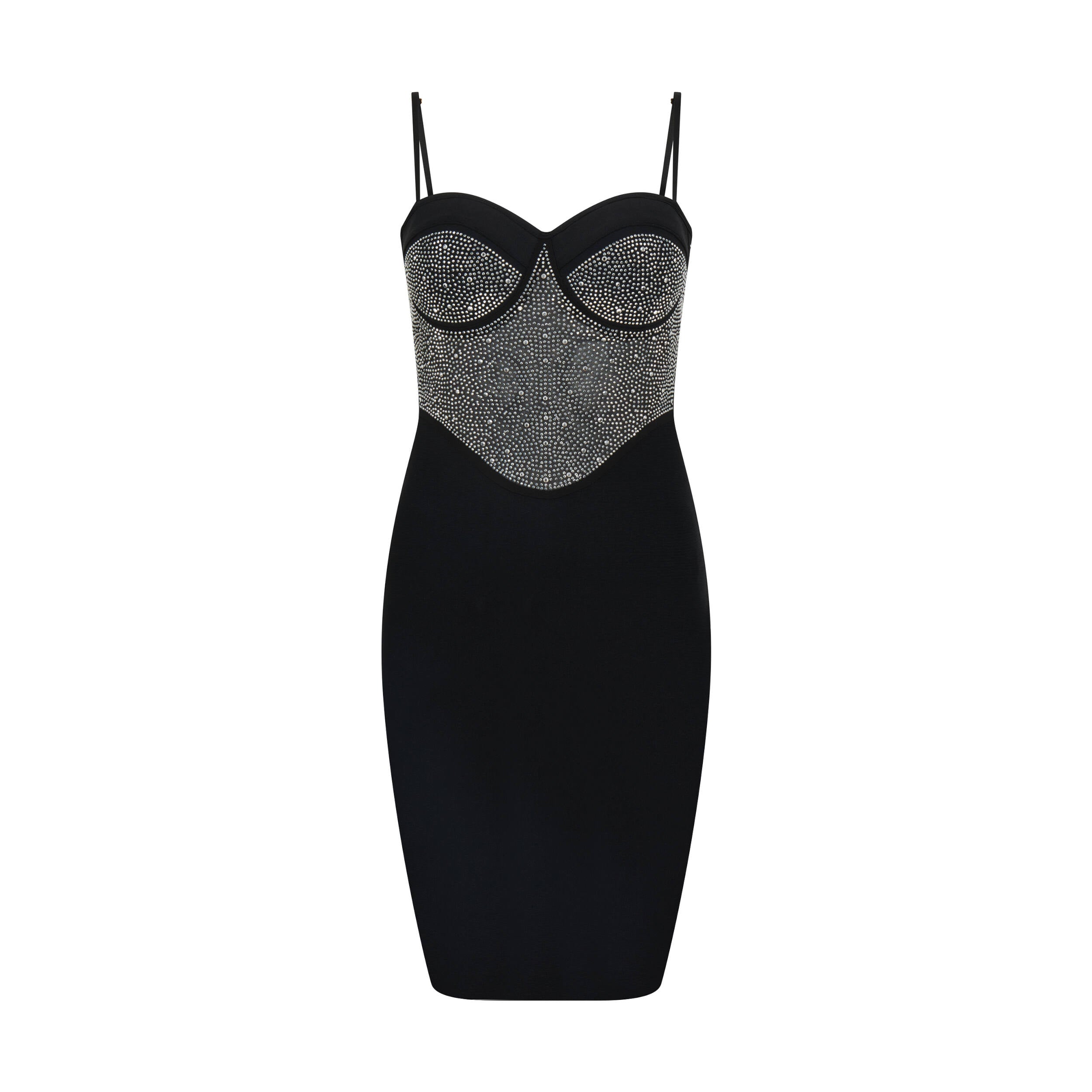 Women’s Black / Silver Embellished Bandage Mini Dress In Black Small Sour Figs