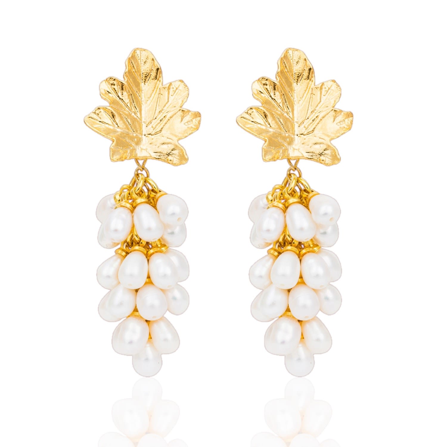 Kybele Studio Women's Gold / White Golden Grape Pearl Drop Earrings