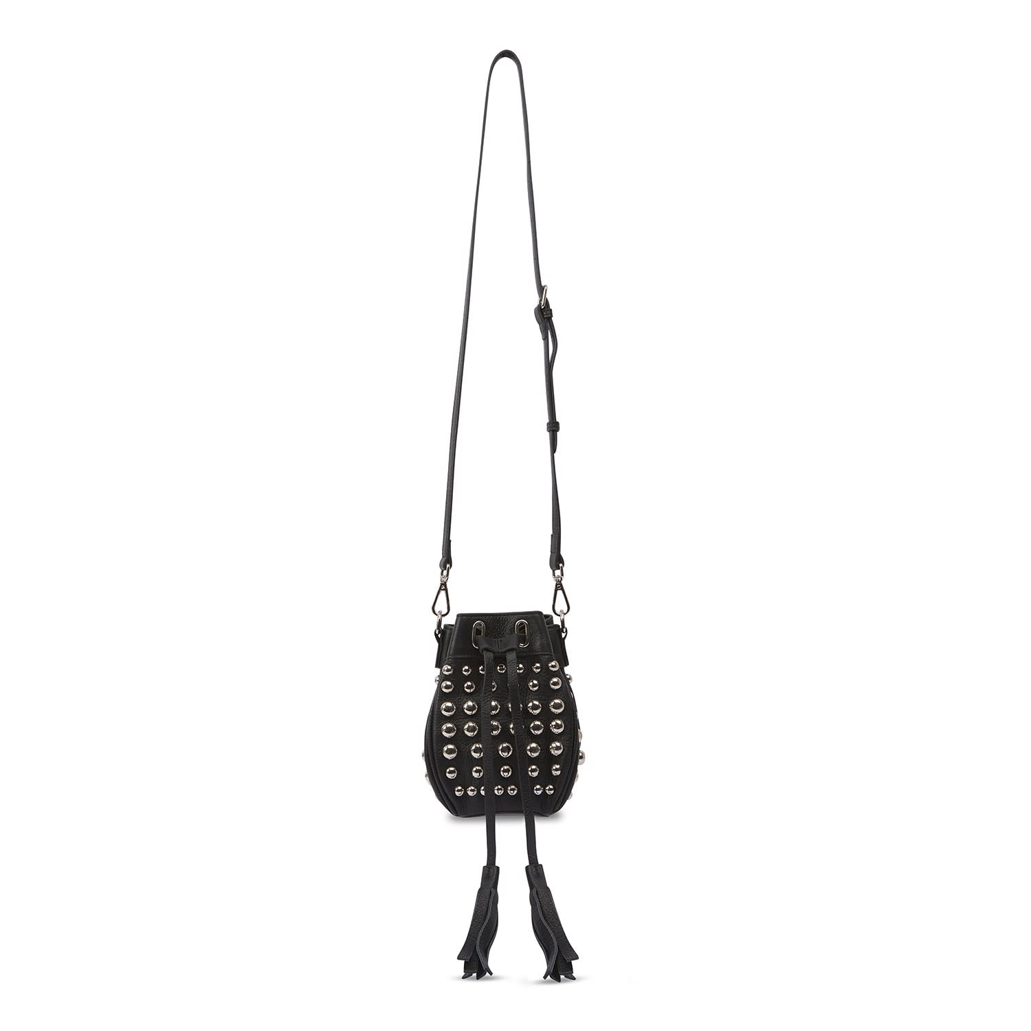 Jolyn Studded Leather Bucket Crossbody - Black– Vicenzo Leather