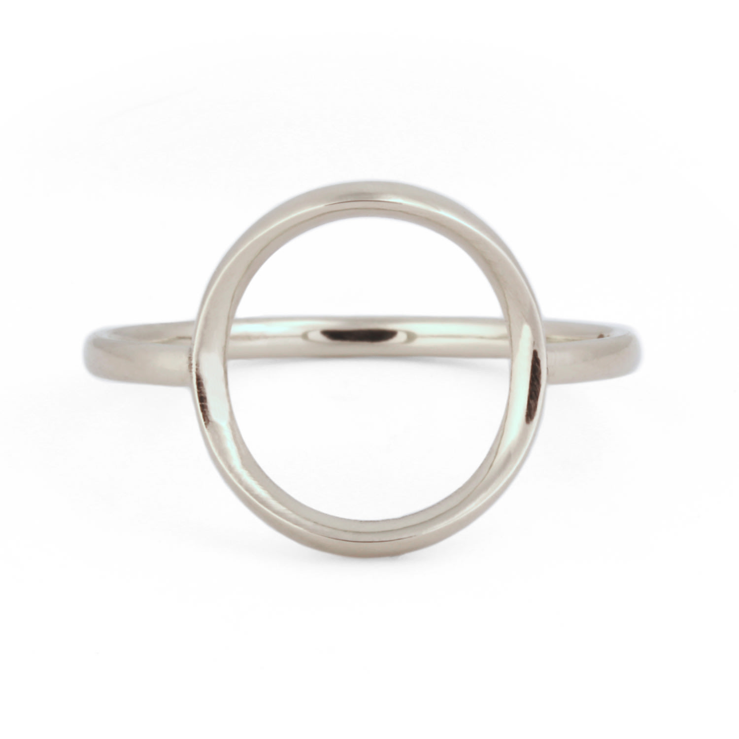 Women’s Gold / White Karma Open Circle Ring In 14K White Gold G & D Unique Designs