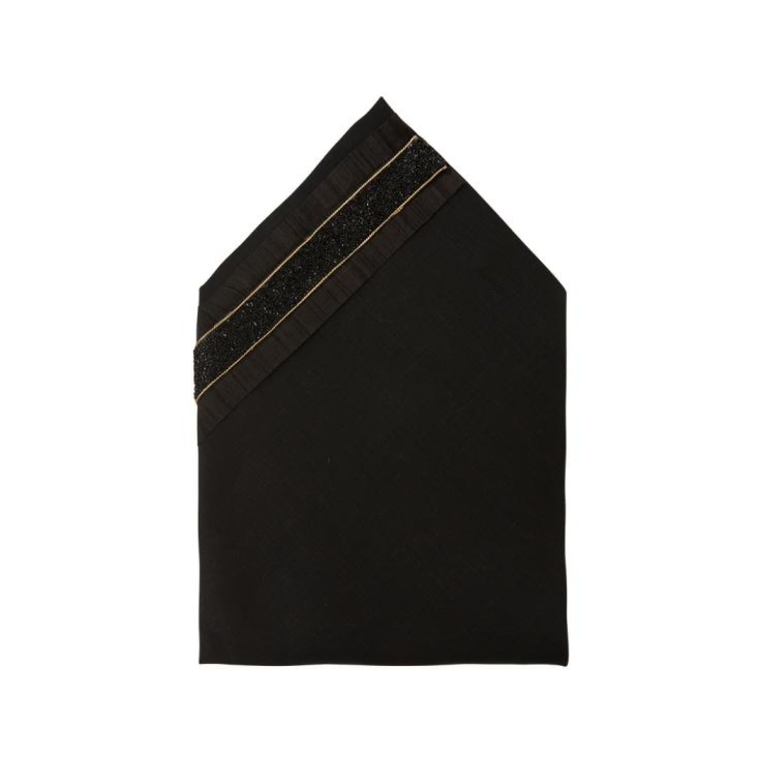 Km Home Collection Black Flake Linen Napkins Set Of 2 In Black