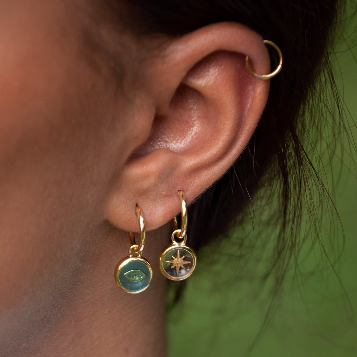 Frozen Chain Hoop Earrings - A New Day™ Gold