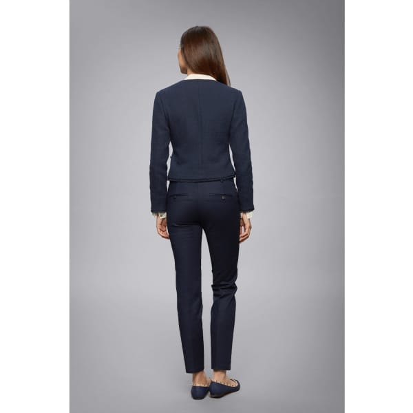 Rumour London Gabrielle Navy Tweed Jacket With Fringing Detail In Tweed