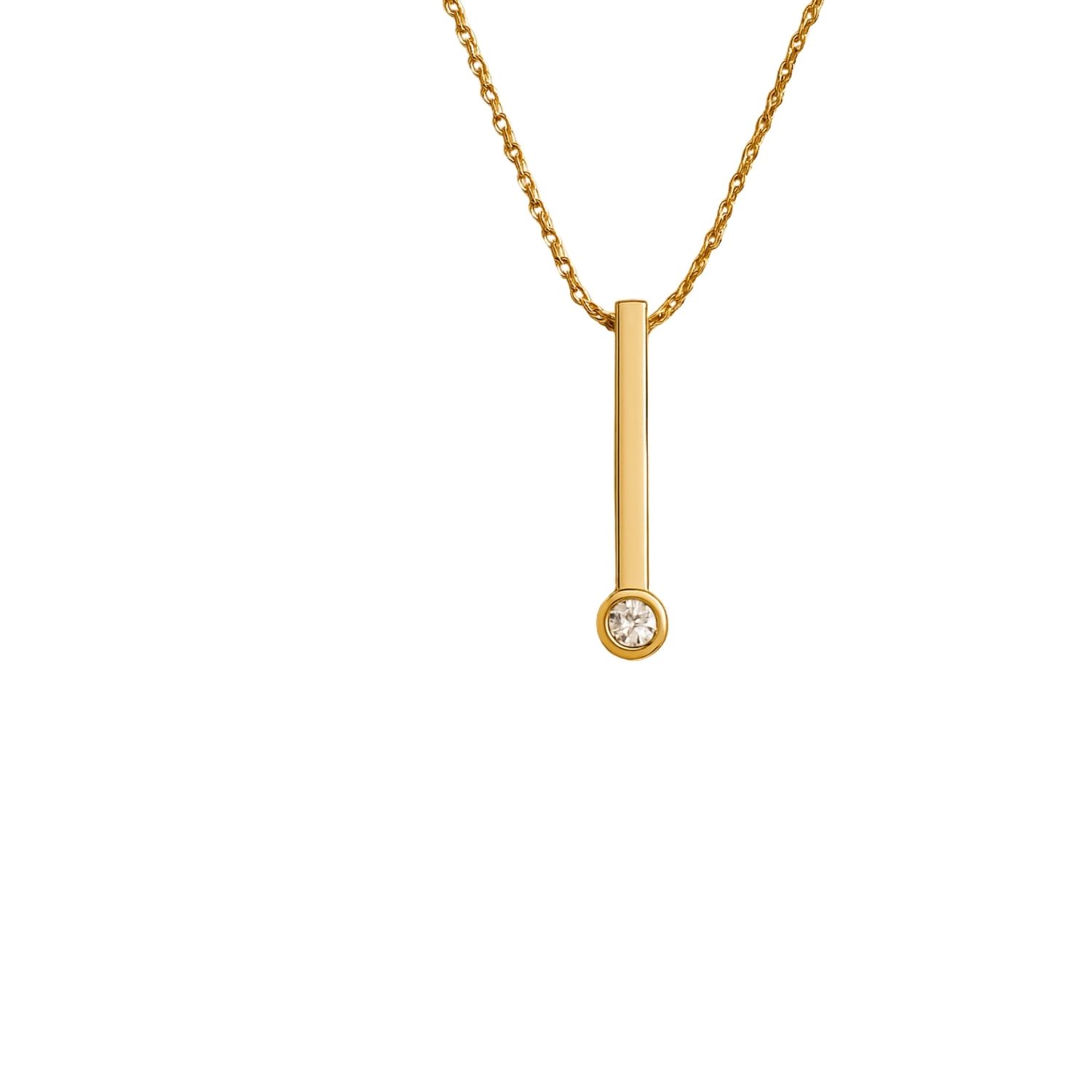 Lily Flo Jewellery Women's Gold Light Line Bar Necklace With Diamond In Gold