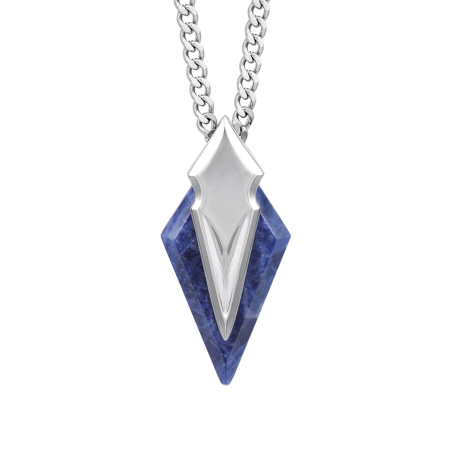 Poseidon Trident Sodalite Necklace-Stainless | AWNL | Wolf & Badger