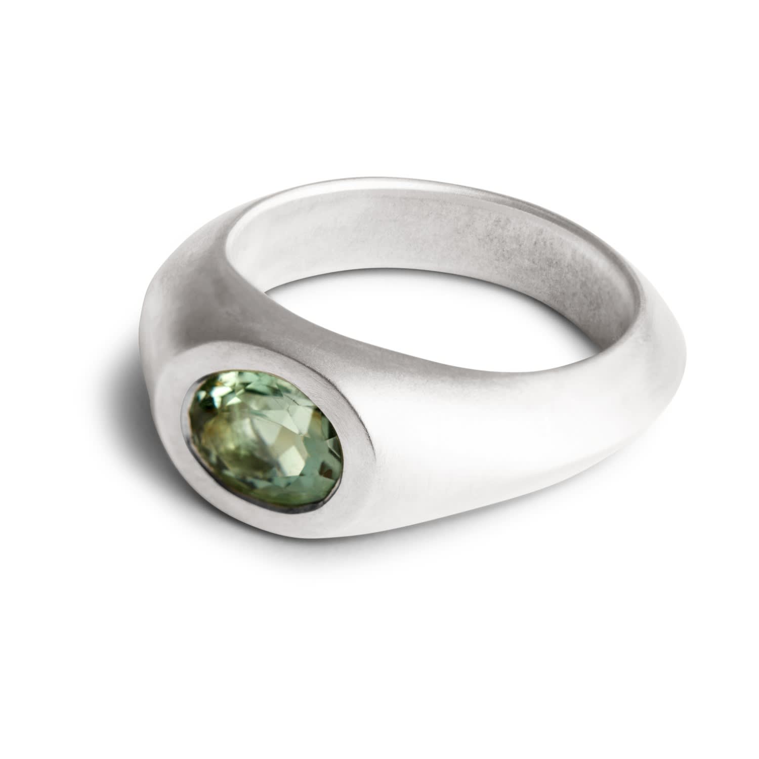 Kasun Women's Signet Ring - Silver & Green Amethyst In Silver