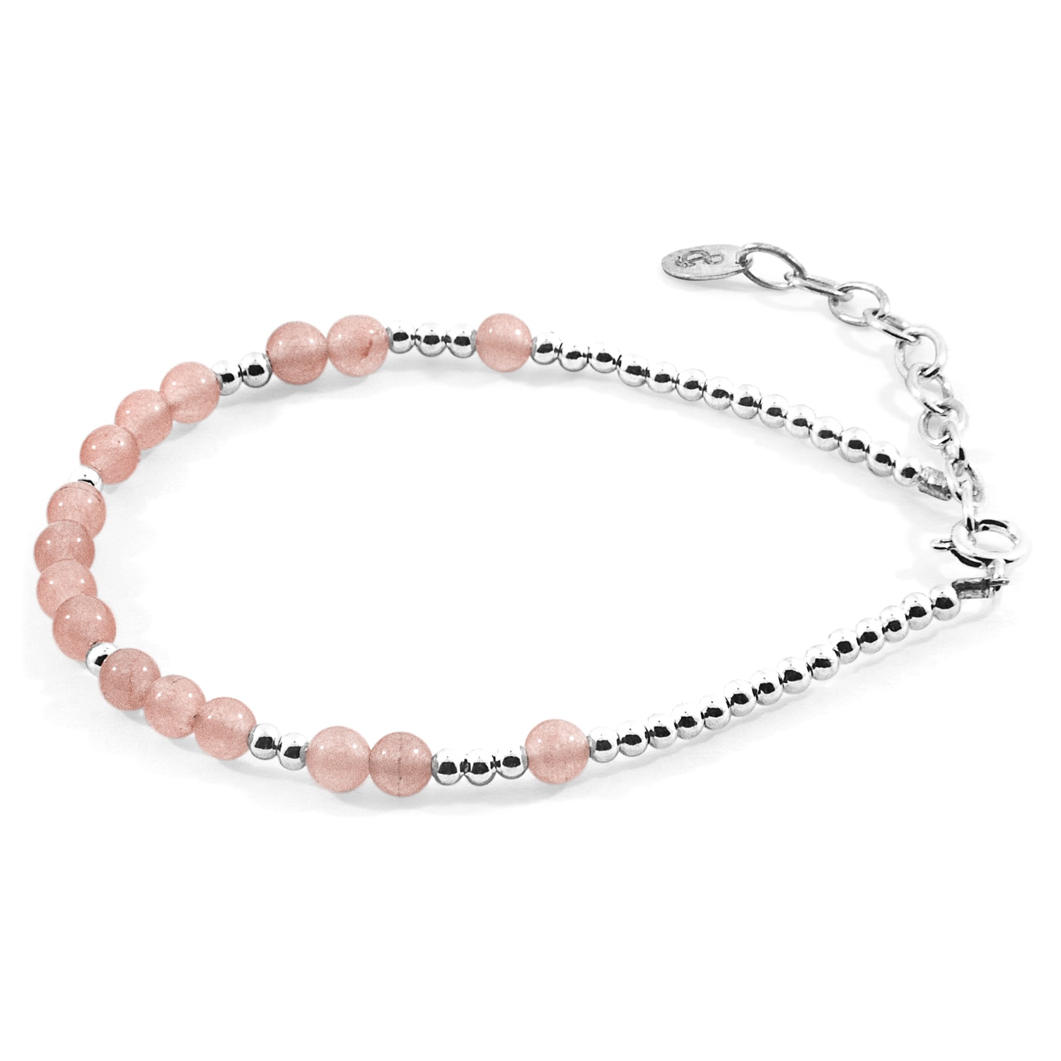 Anchor & Crew Women's Silver / Pink Pink Agate Sienna Silver & Stone Bracelet In Multi
