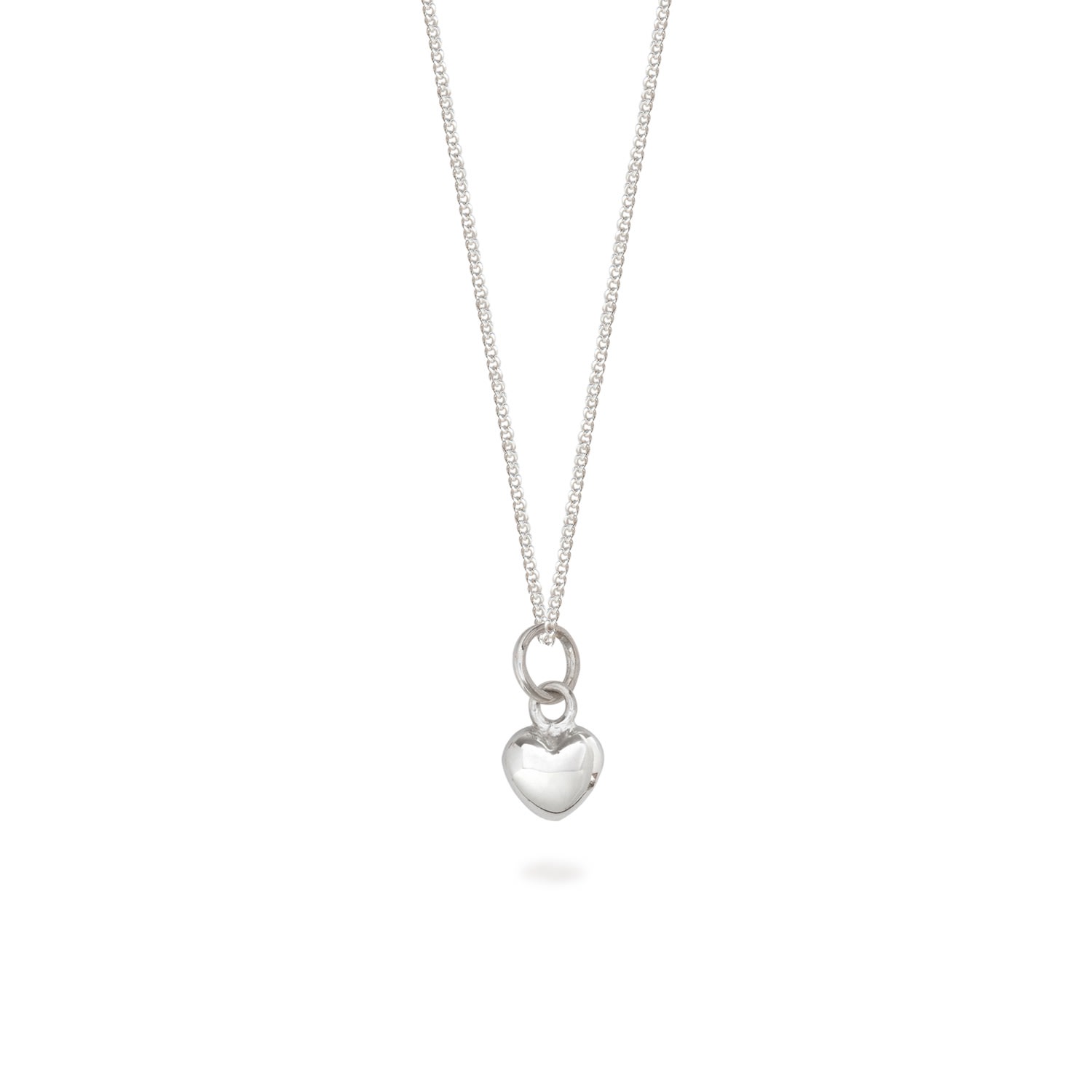 Lime Tree Design Women's Tiny Heart Charm Necklace Sterling Silver