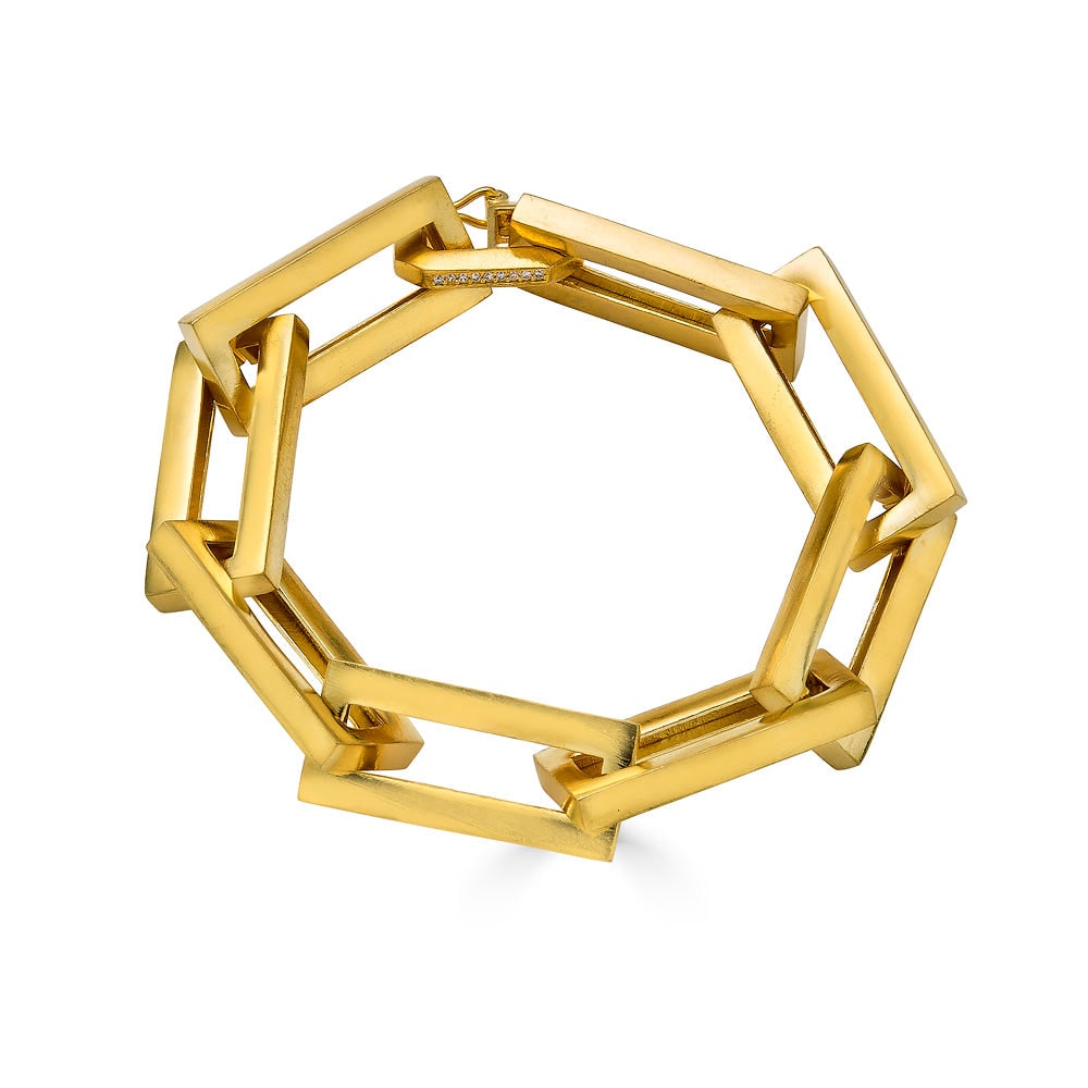 Loni Paul Jewelry Women's Gold Chunky Rectangle Link Bracelet
