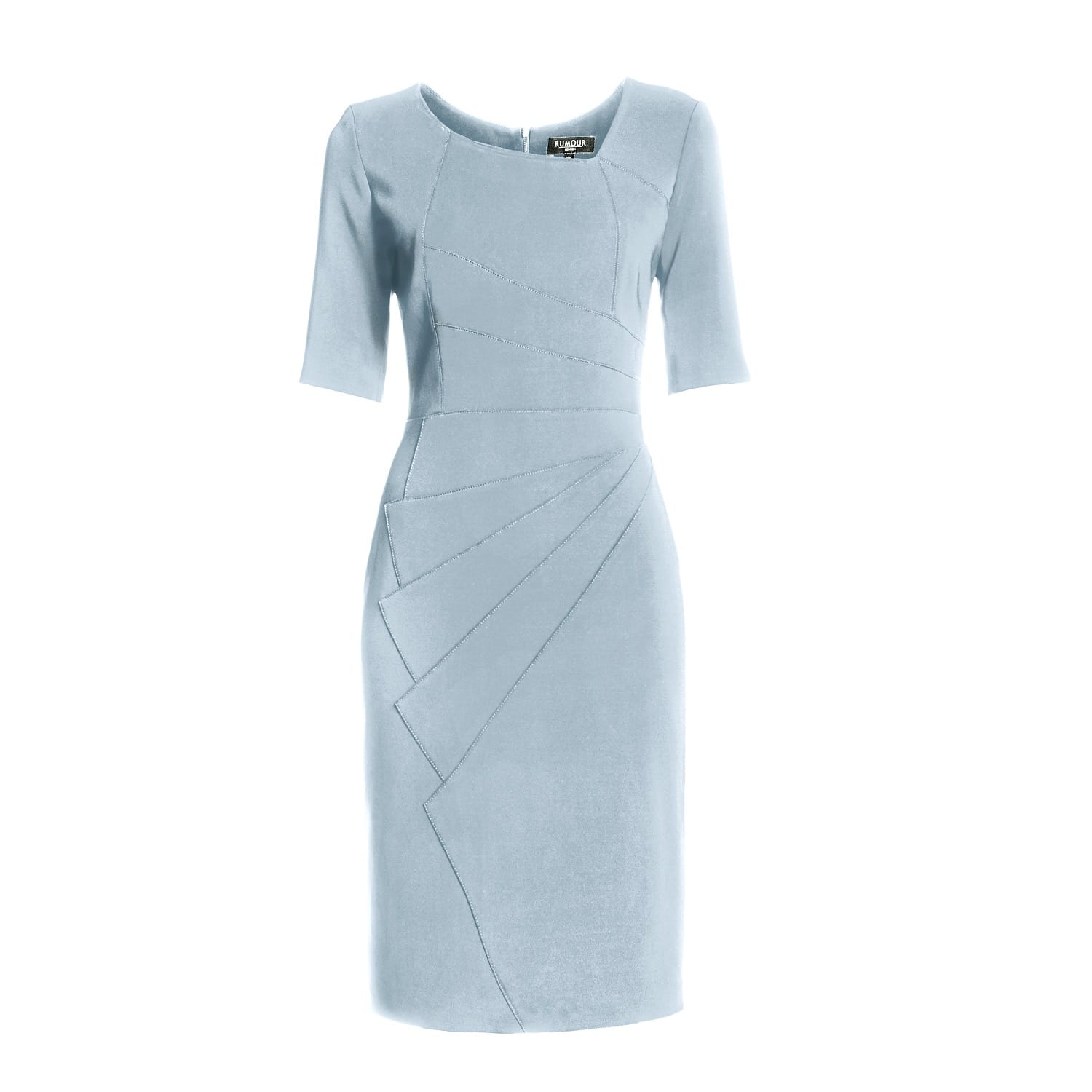 blue knee length dress